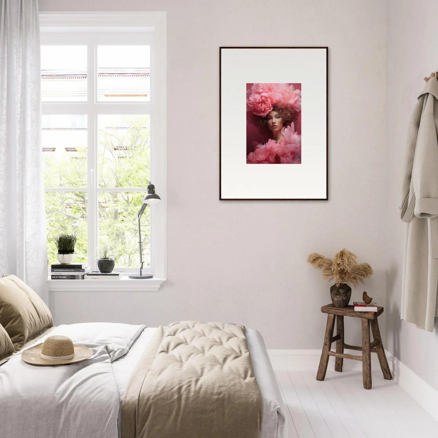 Framed canvas print of Blossom Dreamscape Whispers in pink and red tones for room decoration