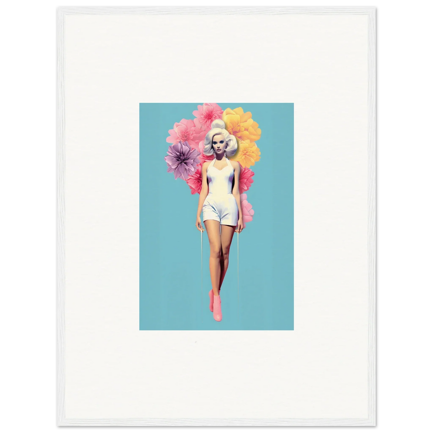 Figure in white swimwear with floral halo effect from Bubbling Radiant Essence special edition art™
