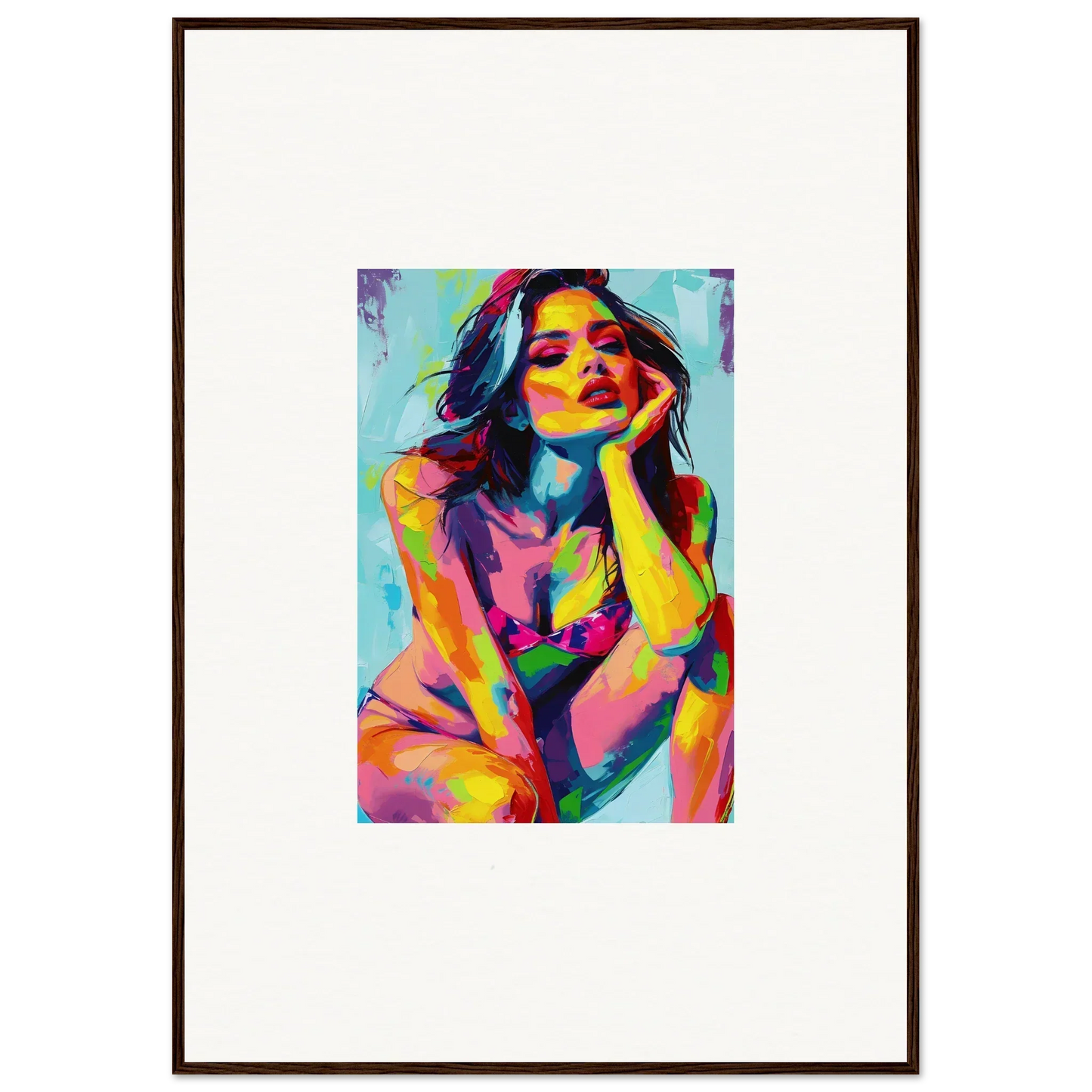 Colorful abstract portrait of a woman, perfect for Ecliptic Yearning room decor
