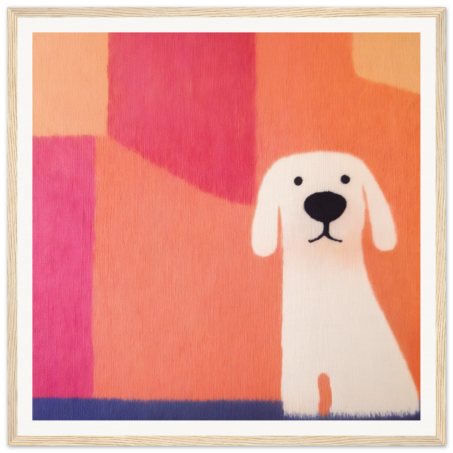 Simple white dog with black nose and floppy ears for Canine Chromatic Yoga