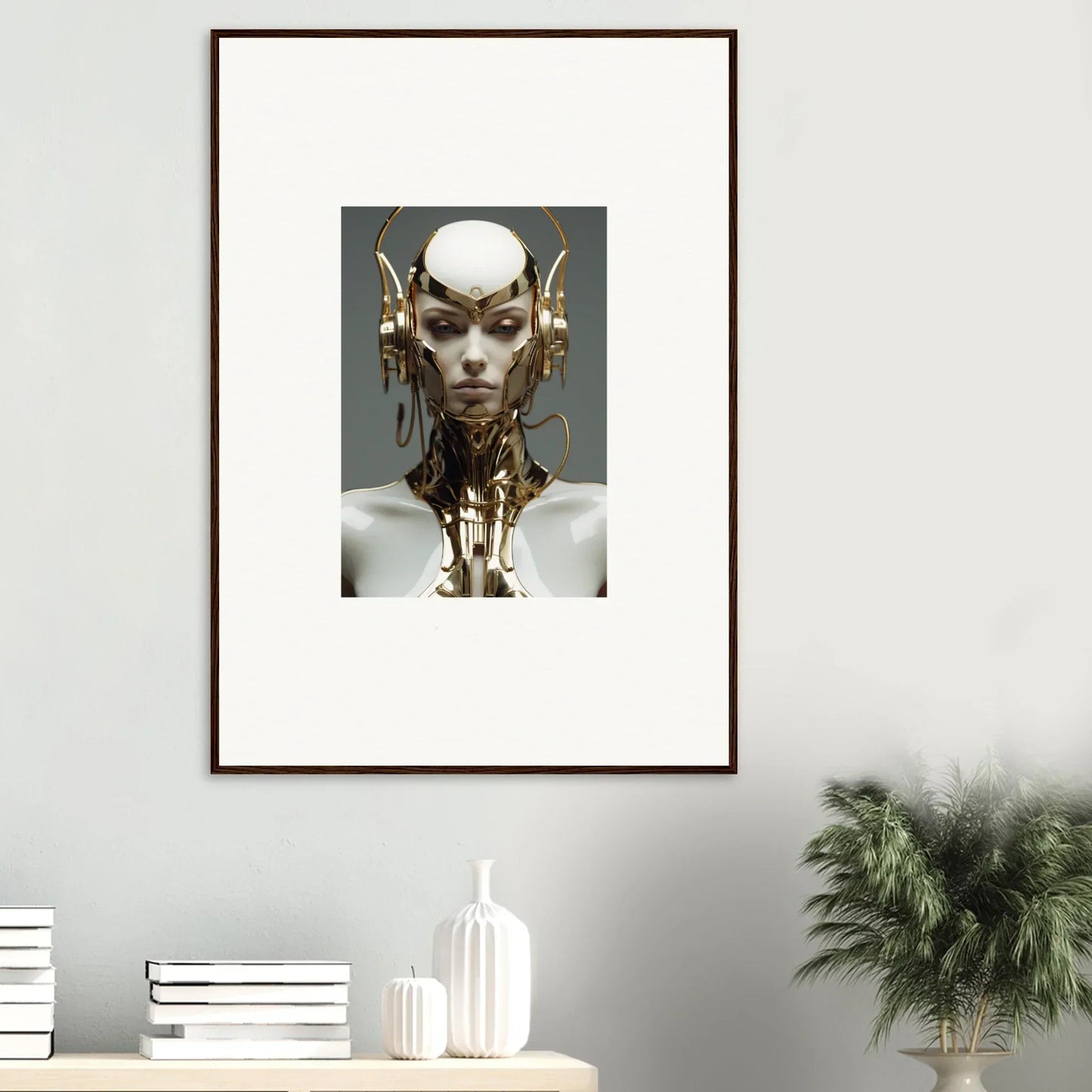 Surreal humanoid figure art for unique room decoration, perfect canvas print of Cog Machine