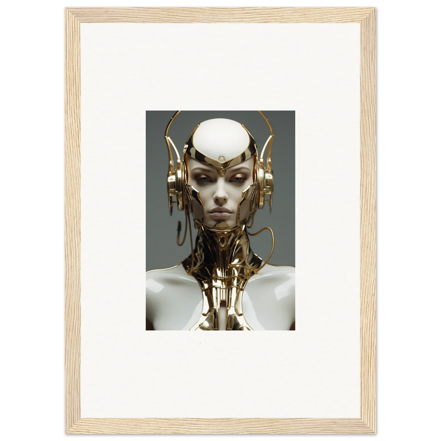 Futuristic humanoid cyborg for a cool room decoration canvas print featuring Cog Machine