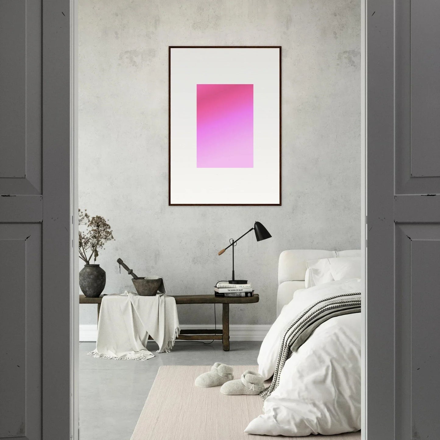 Pink-to-purple gradient artwork in a black frame for Cerise Dream Surface