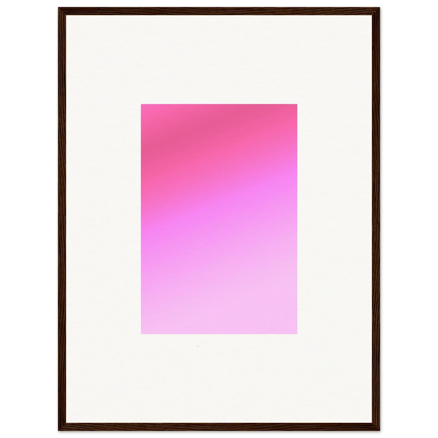 Pink gradient rectangle in dark brown frame for Cerise Dream Surface framed wall art