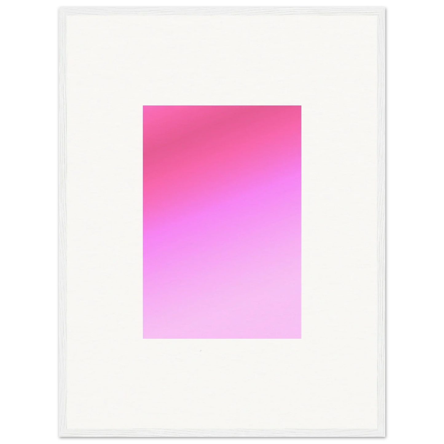 Pink gradient rectangle fading to white in Cerise Dream Surface framed wall art
