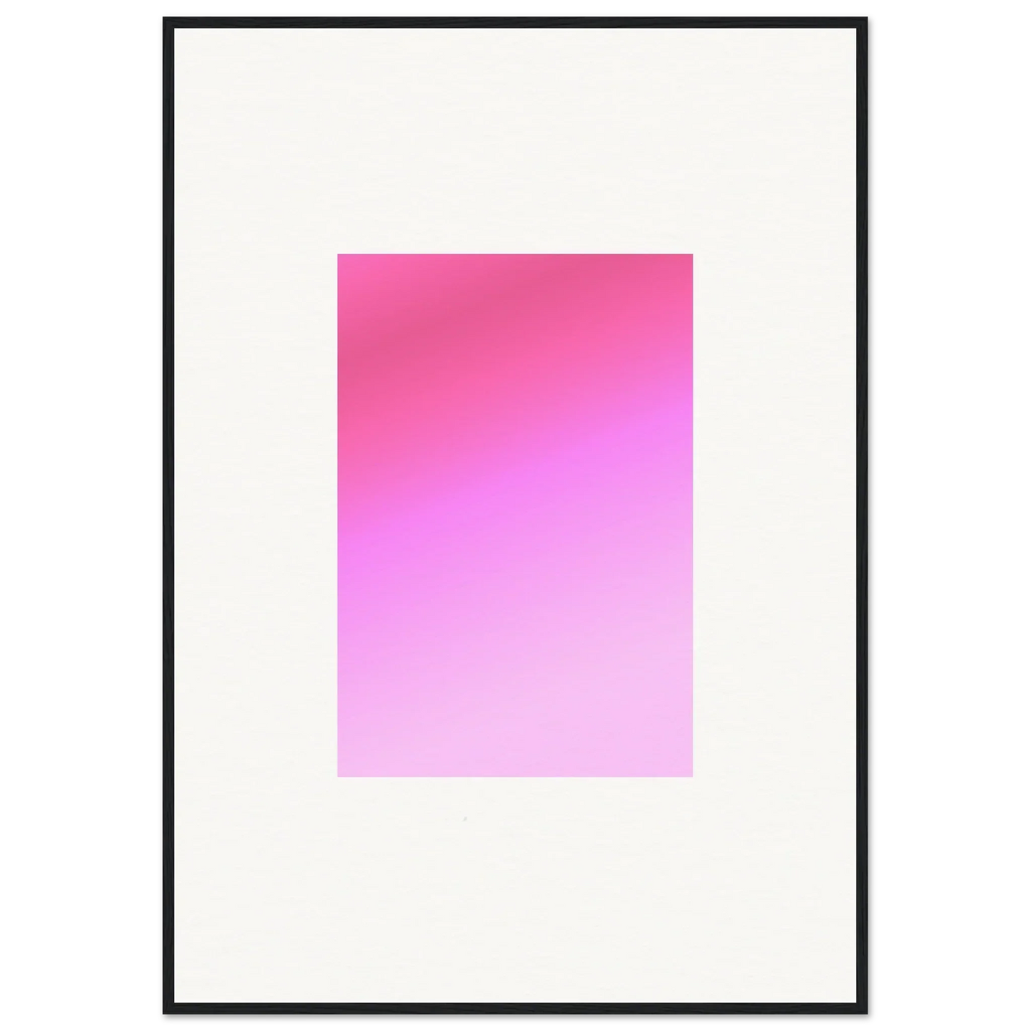 Pink gradient rectangle fading to white in Cerise Dream Surface framed wall art