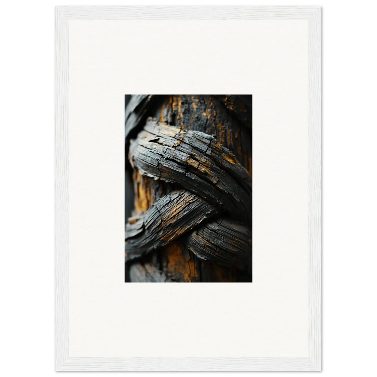 Weathered splintered wood with dark grains, perfect for a Garden Balet canvas print