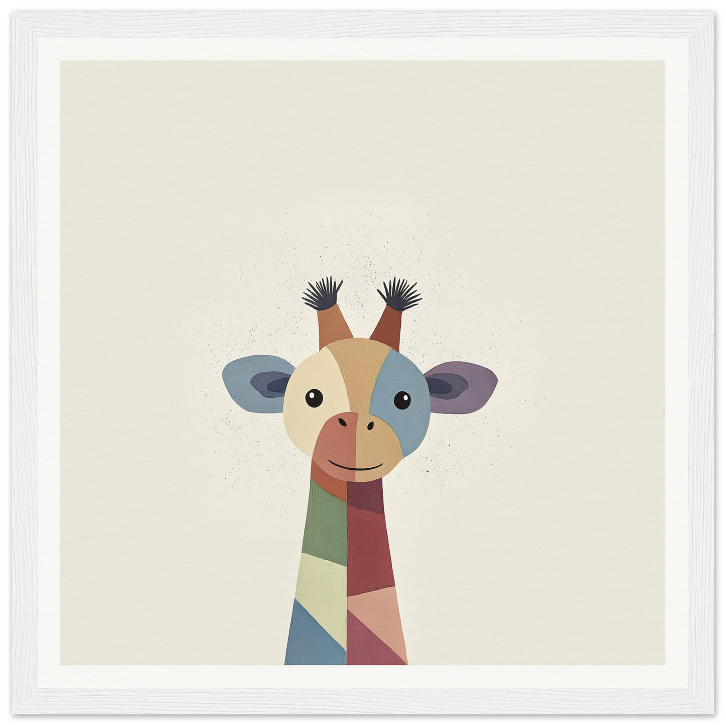 Colorful geometric giraffe illustration with long eyelashes from Chroma Tall Tales