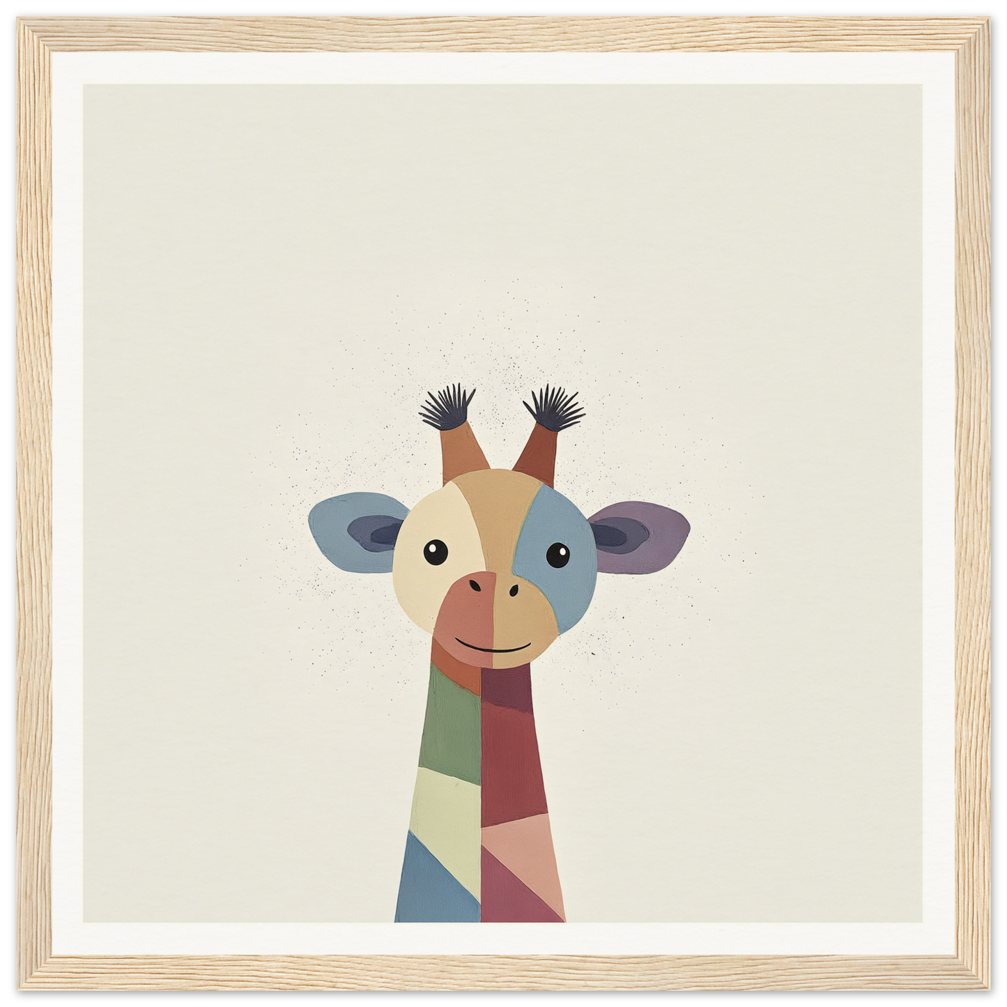 Colorful geometric giraffe illustration from Chroma Tall Tales with unique features