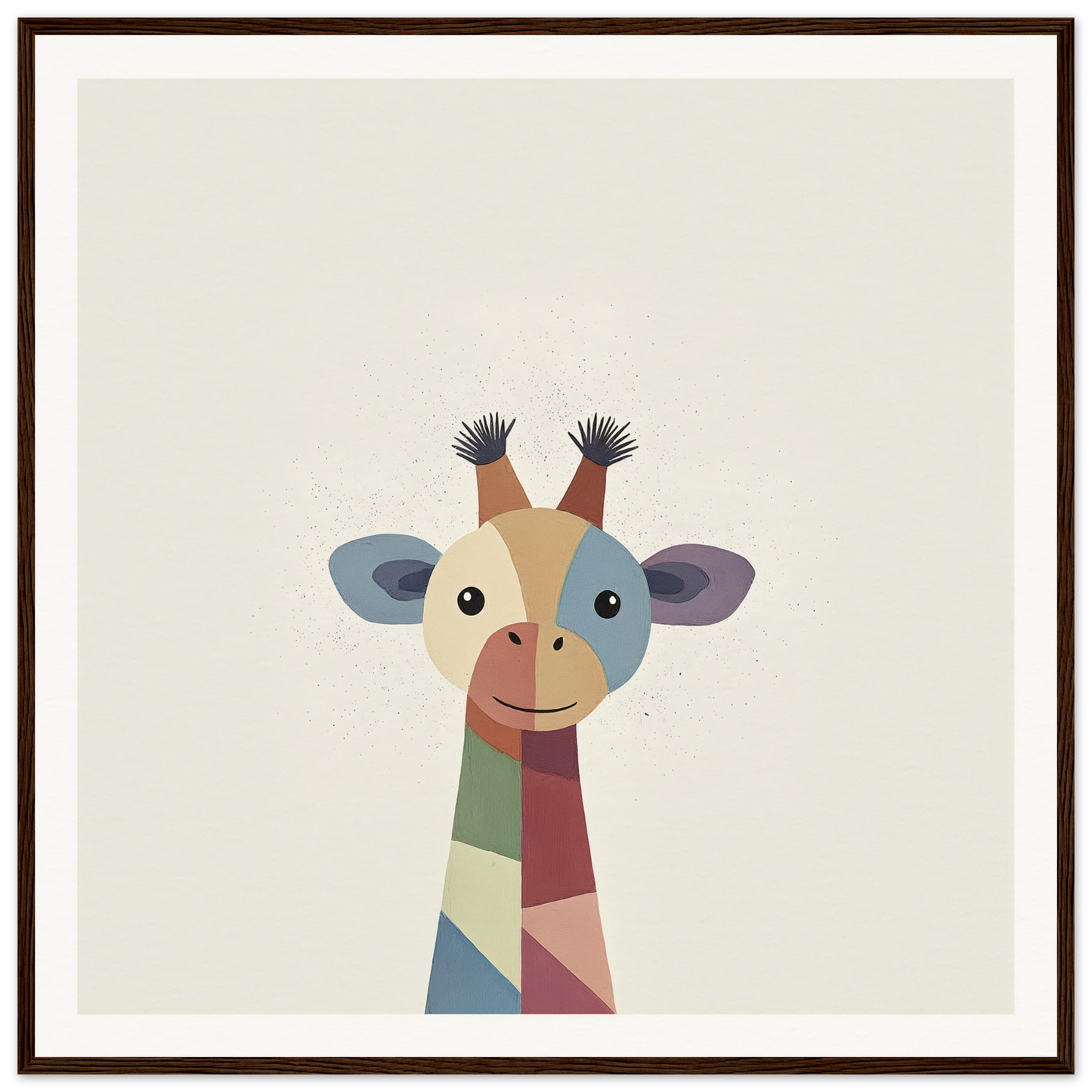 Geometric giraffe head with colorful patchwork from Chroma Tall Tales collection