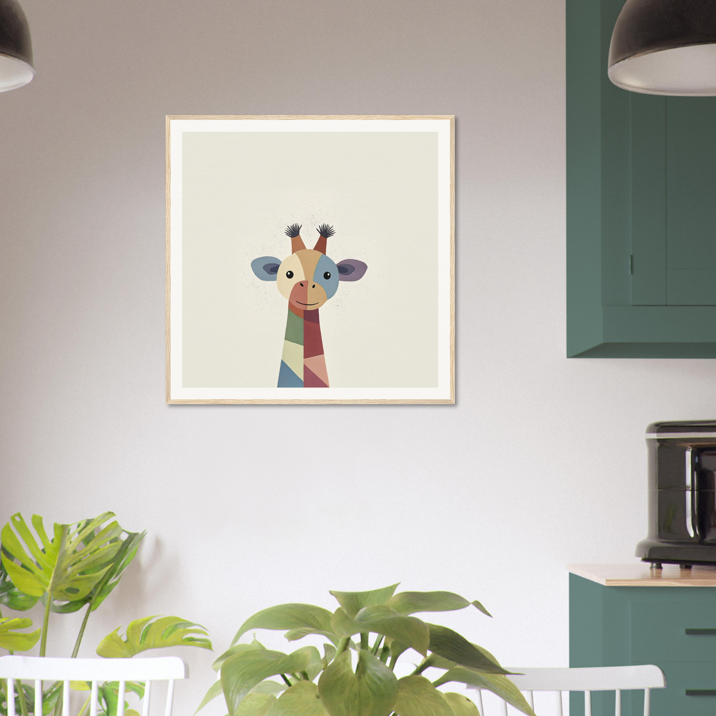 Minimalist giraffe head illustration with geometric patterns from Chroma Tall Tales