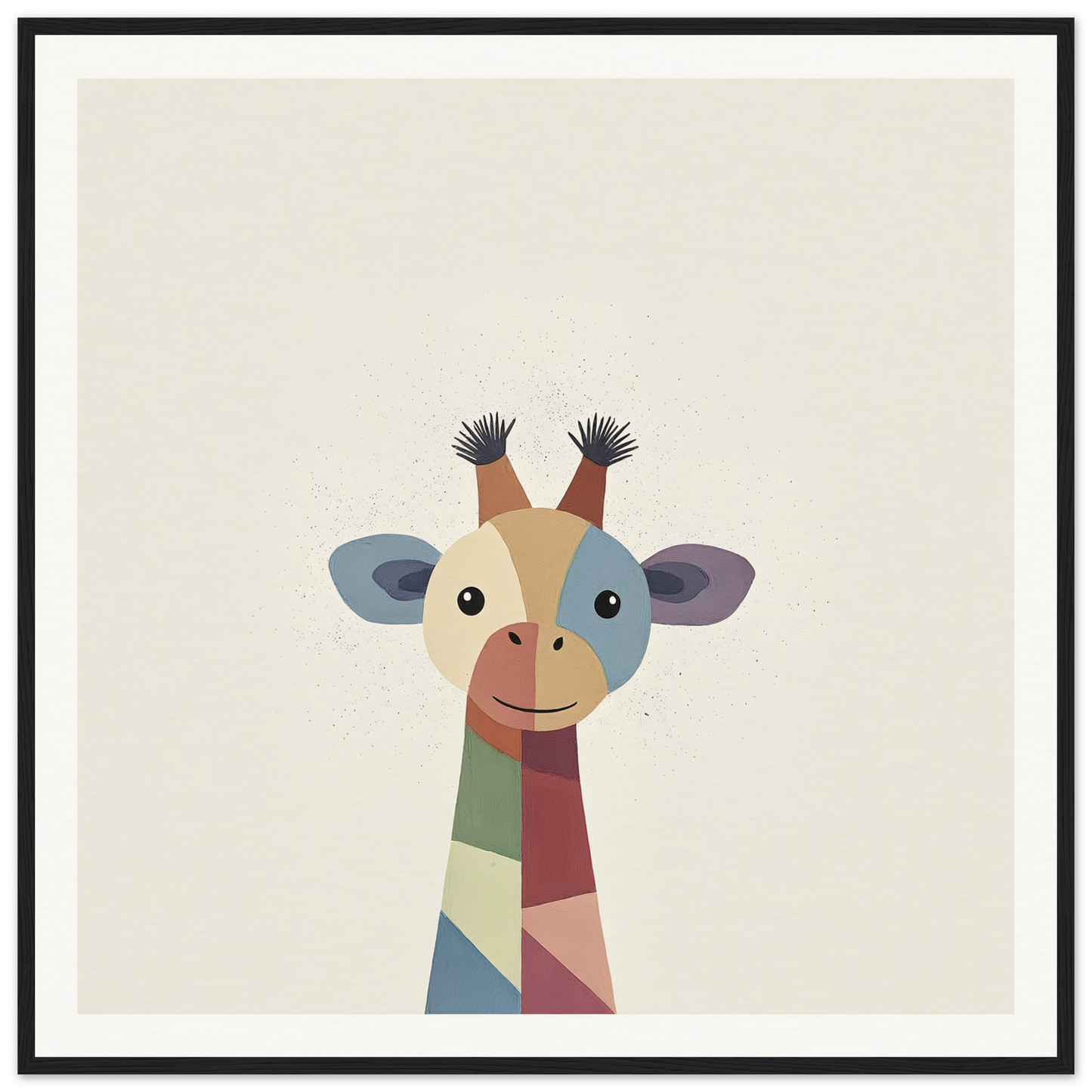 Geometric giraffe head in colorful patchwork from Chroma Tall Tales collection