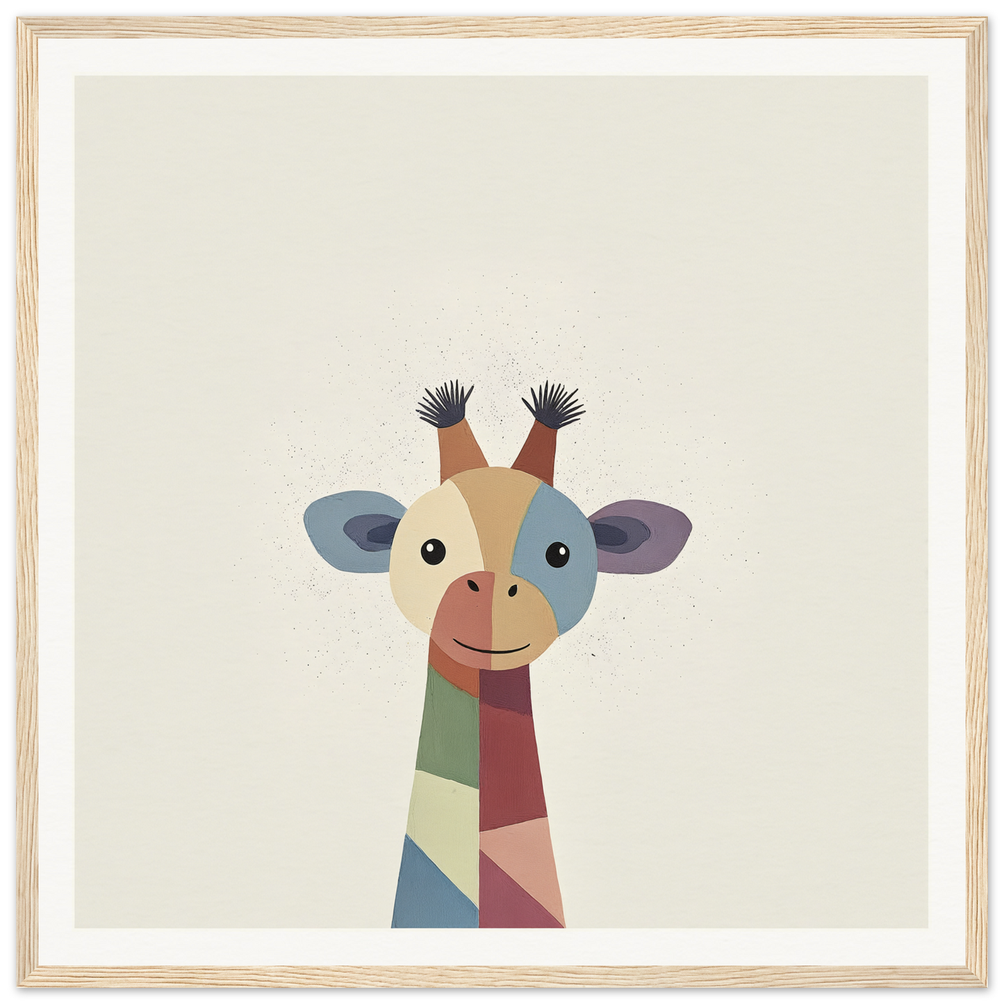 Colorful geometric giraffe head illustration for Chroma Tall Tales product