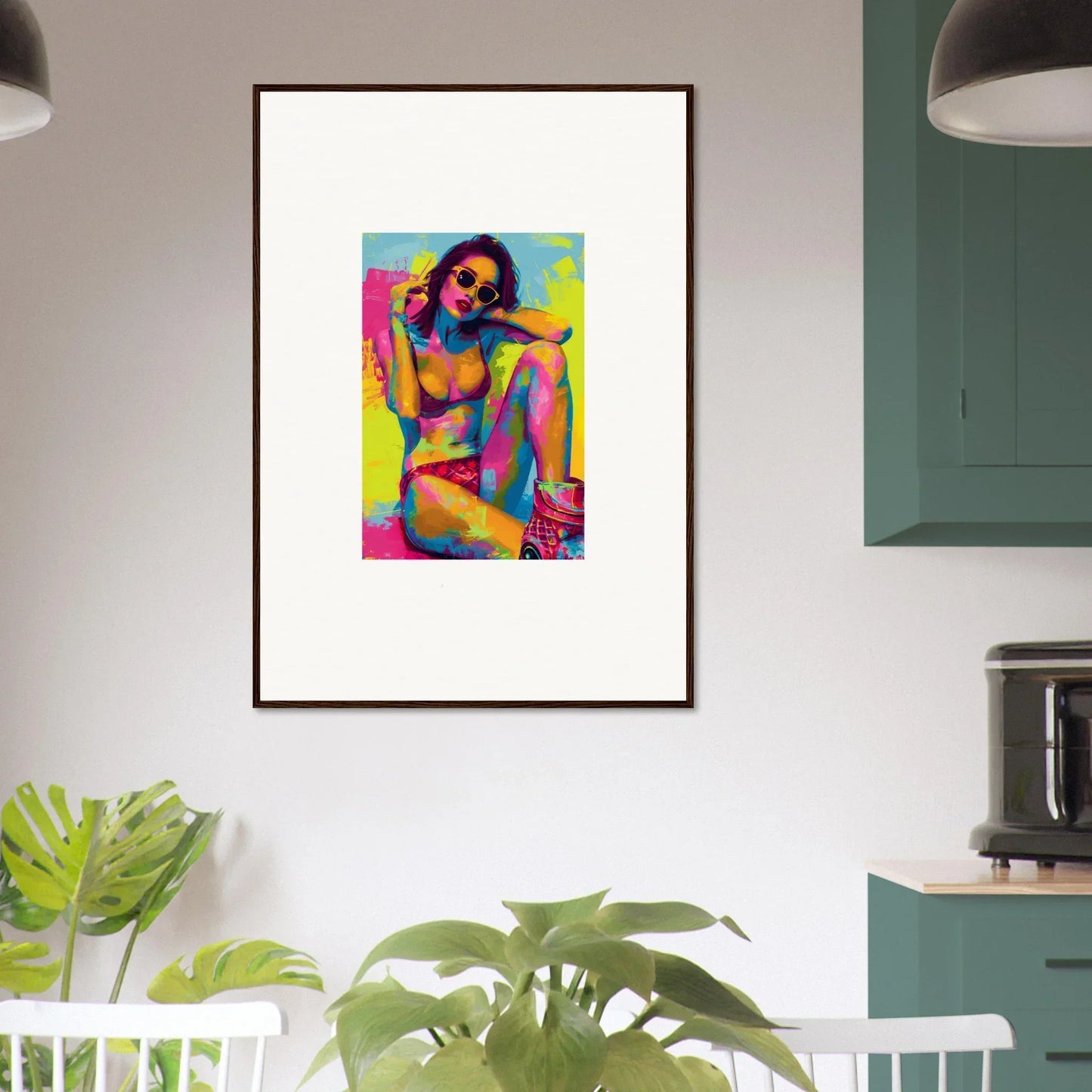 Colorful abstract portrait in vibrant hues for a dreamy room decoration canvas print