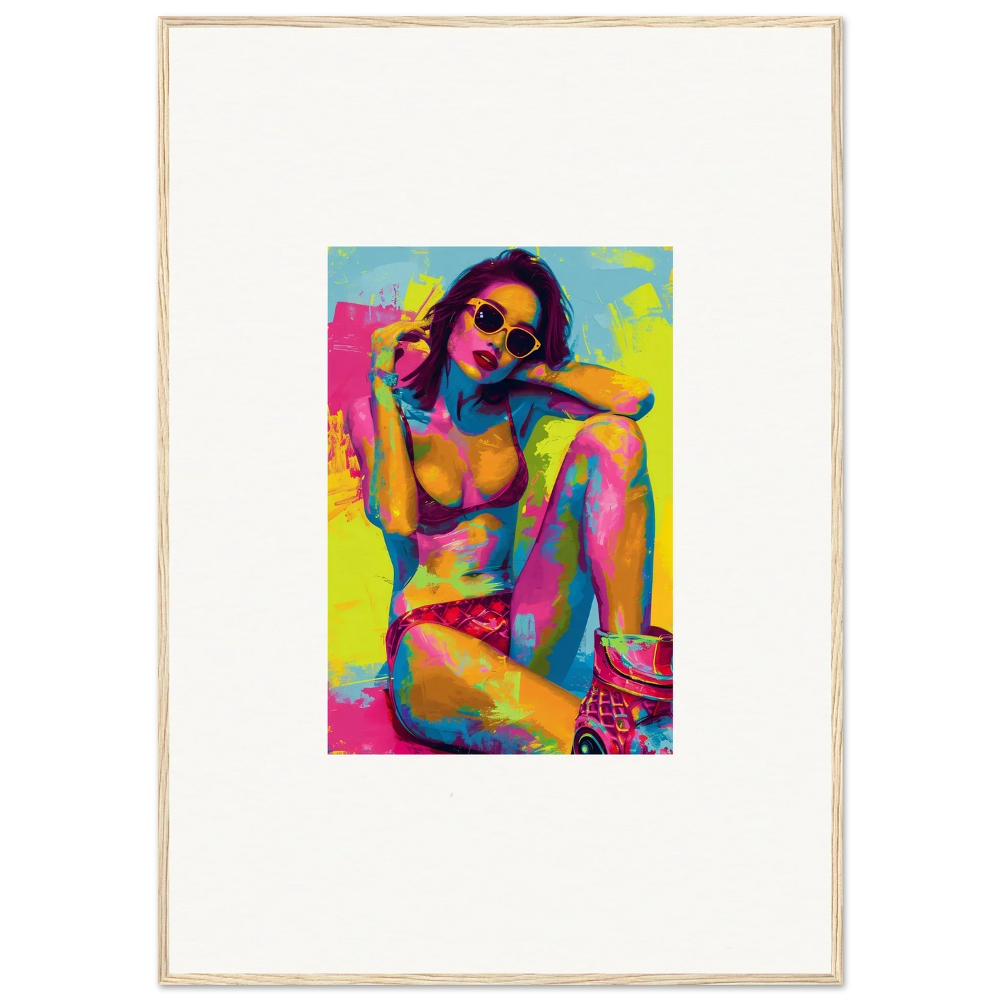 Colorful pop art painting of a woman, perfect for room decoration with Daydream Elixirs