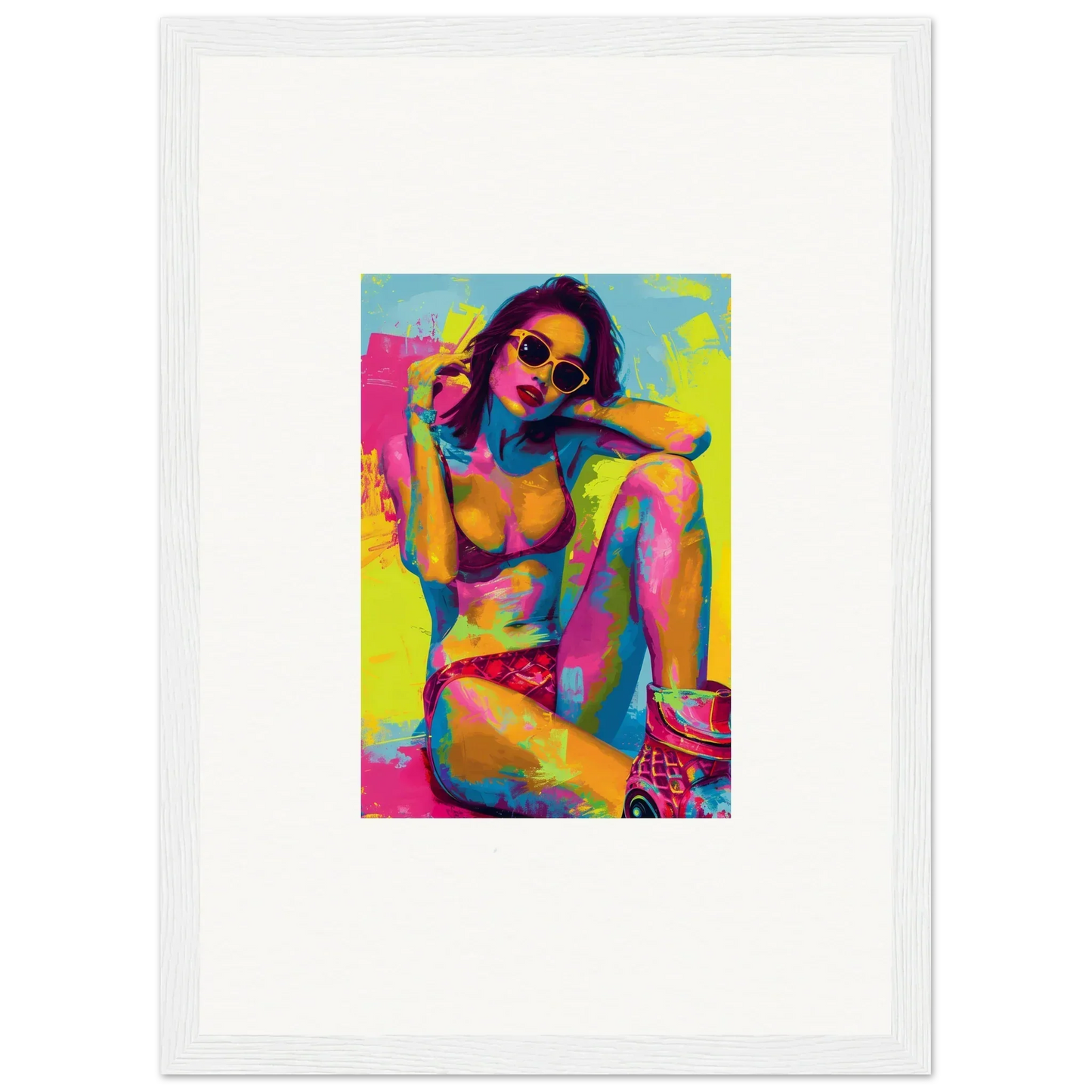 Colorful pop art portrait of a woman, perfect for Daydream Elixirs room decoration