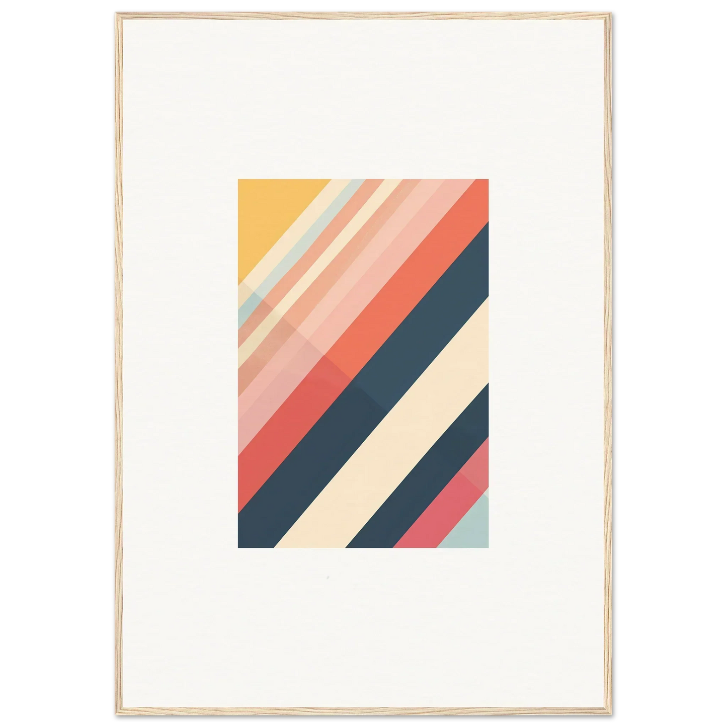 Abstract geometric artwork with diagonal stripes, perfect for essence shift room decor