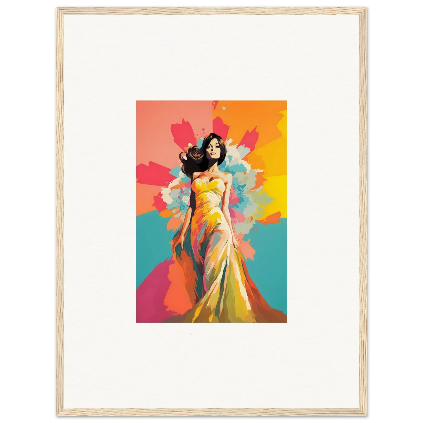 A figure in a yellow gown evokes Chromatic Evolutionary Reverie in this special edition art™