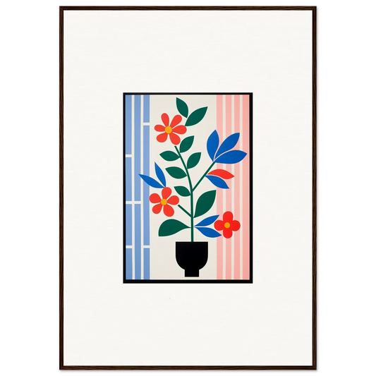Stylized illustration of colorful flora enigma potted plant for vibrant room decor