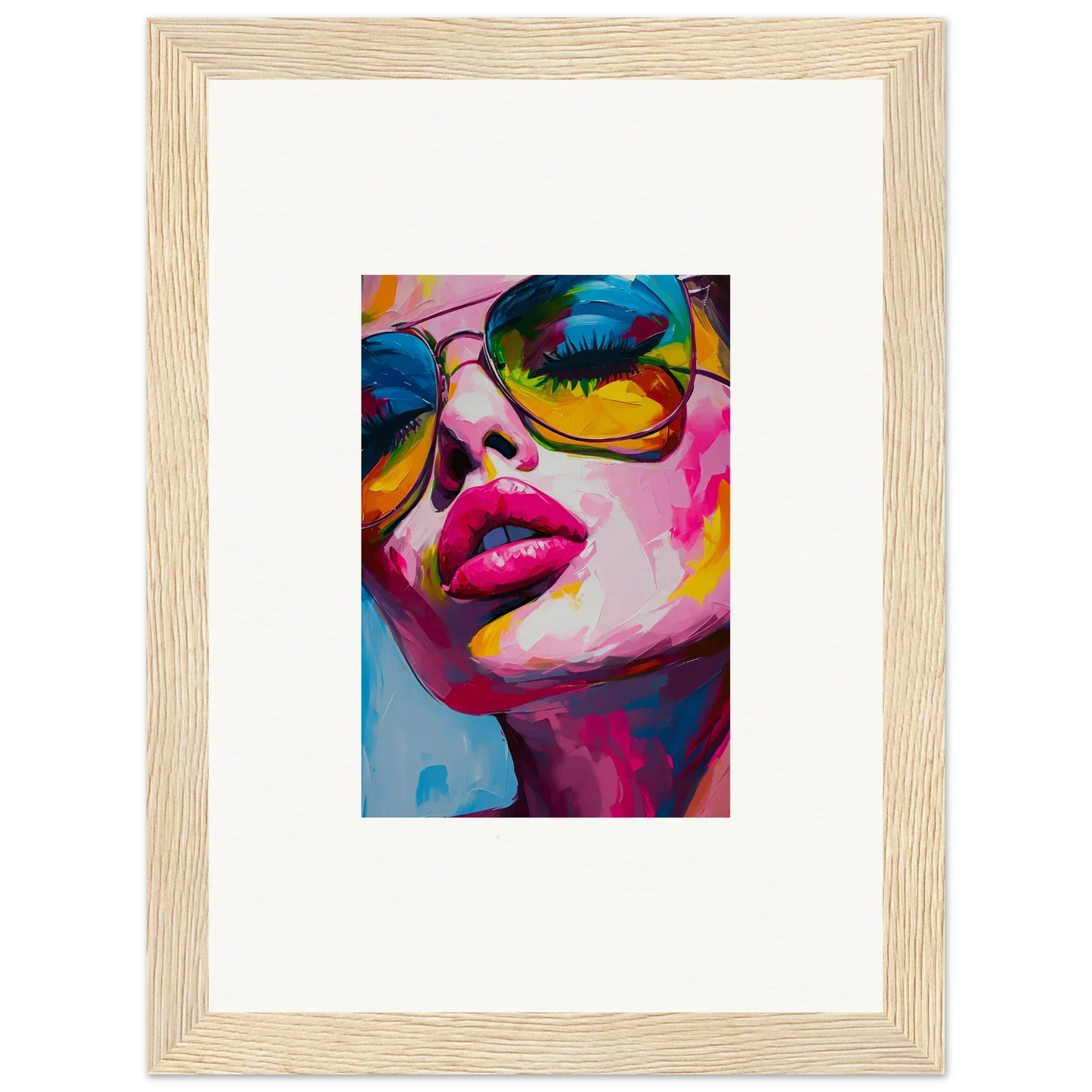 Colorful pop art portrait of a woman, perfect for framed wall art and room decor