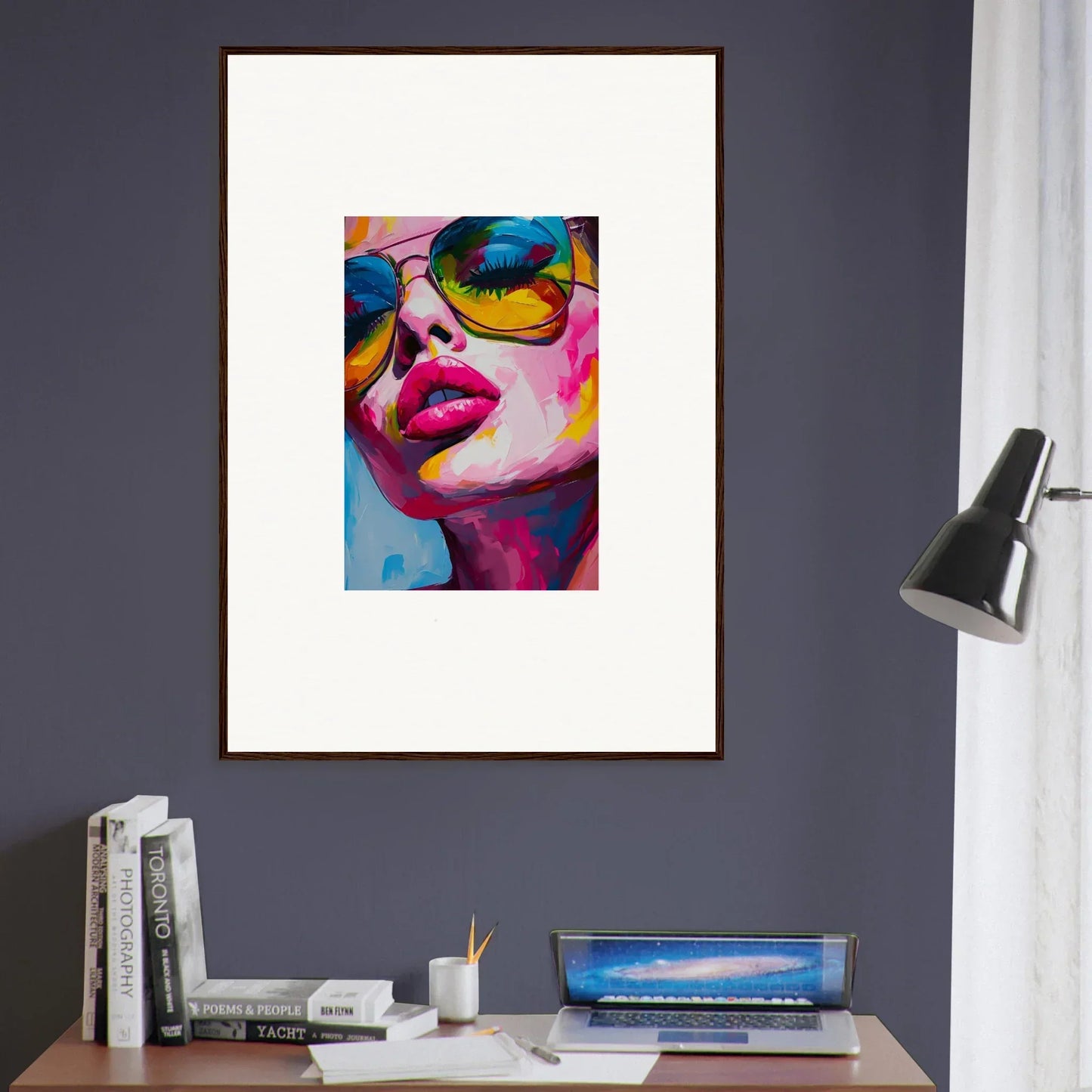 Colorful pop art portrait of a person for vibrant room decor and framed wall art