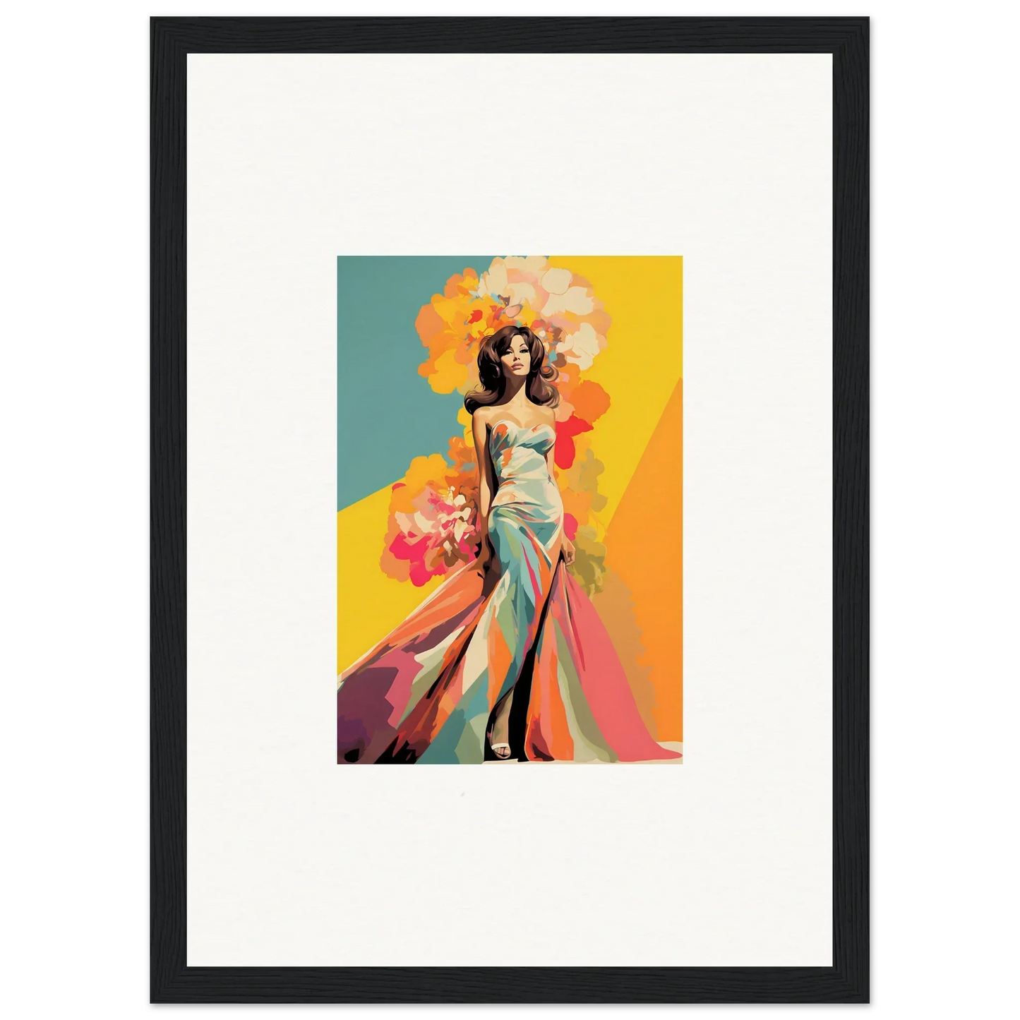 Stylized fashion illustration in mint green gown from Chromatic Sunset Muse special edition art™