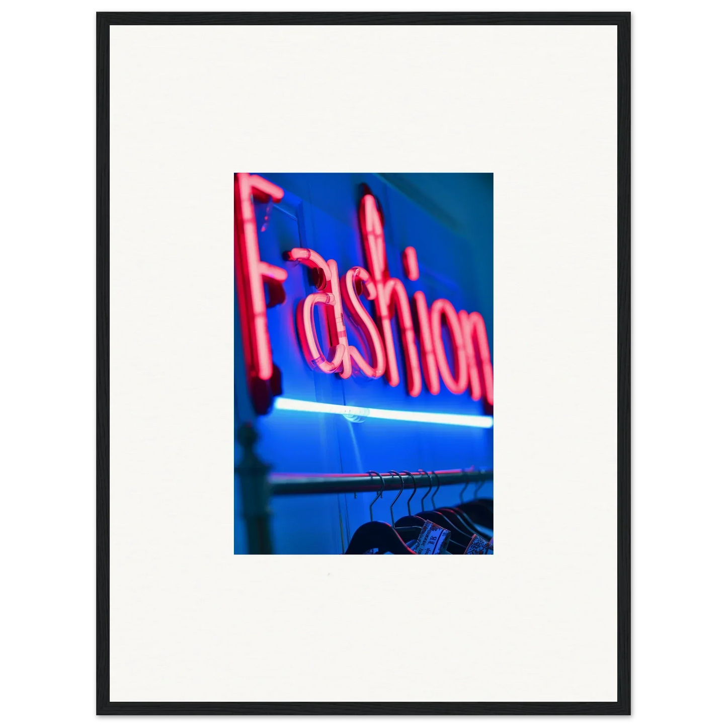 Neon Fashion sign in pink for stylish room decor and Electric Velvet Signature art