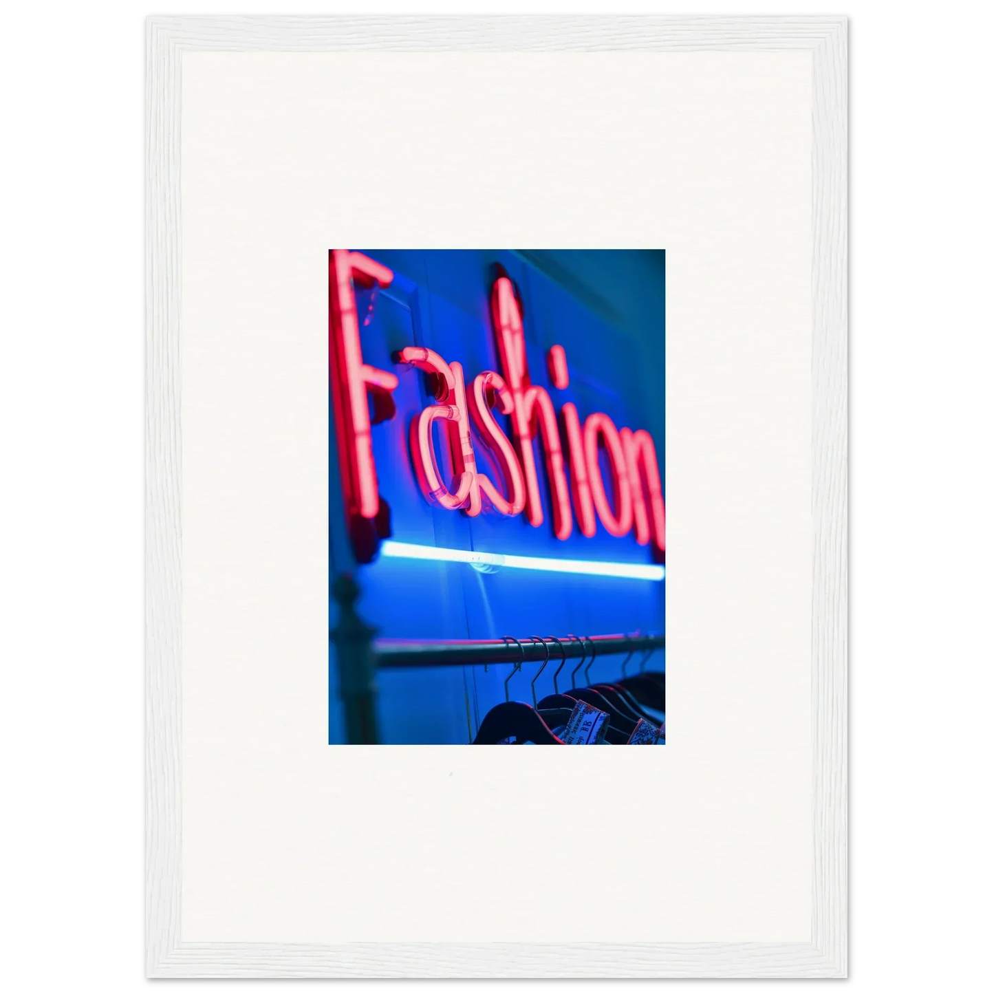 Neon Fashion sign in pink for stylish room decor and Electric Velvet Signature art