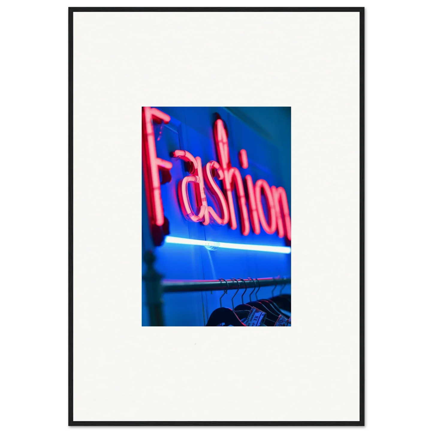 Neon Fashion sign in bright pink for stylish room decor and Velvet Signature art