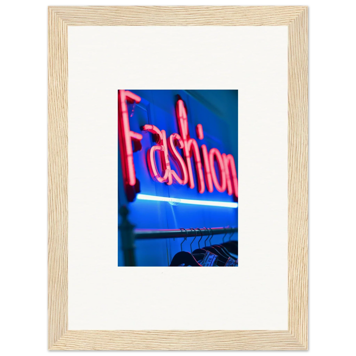 Neon Fashion sign in pink for stylish room decor and Electric Velvet Signature art