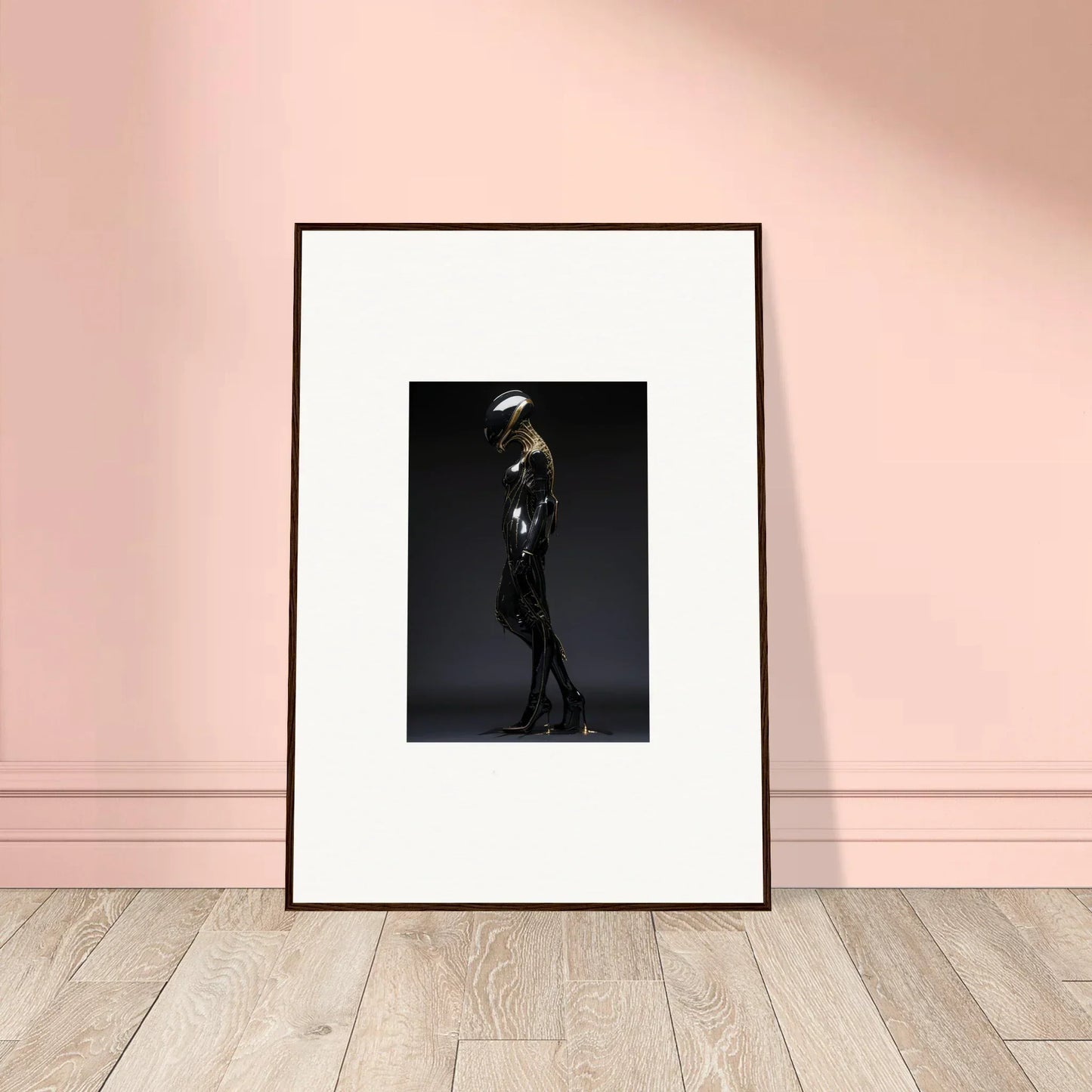 Framed black-and-white photograph of a silhouetted figure, perfect for Galactic Serendipity room decor
