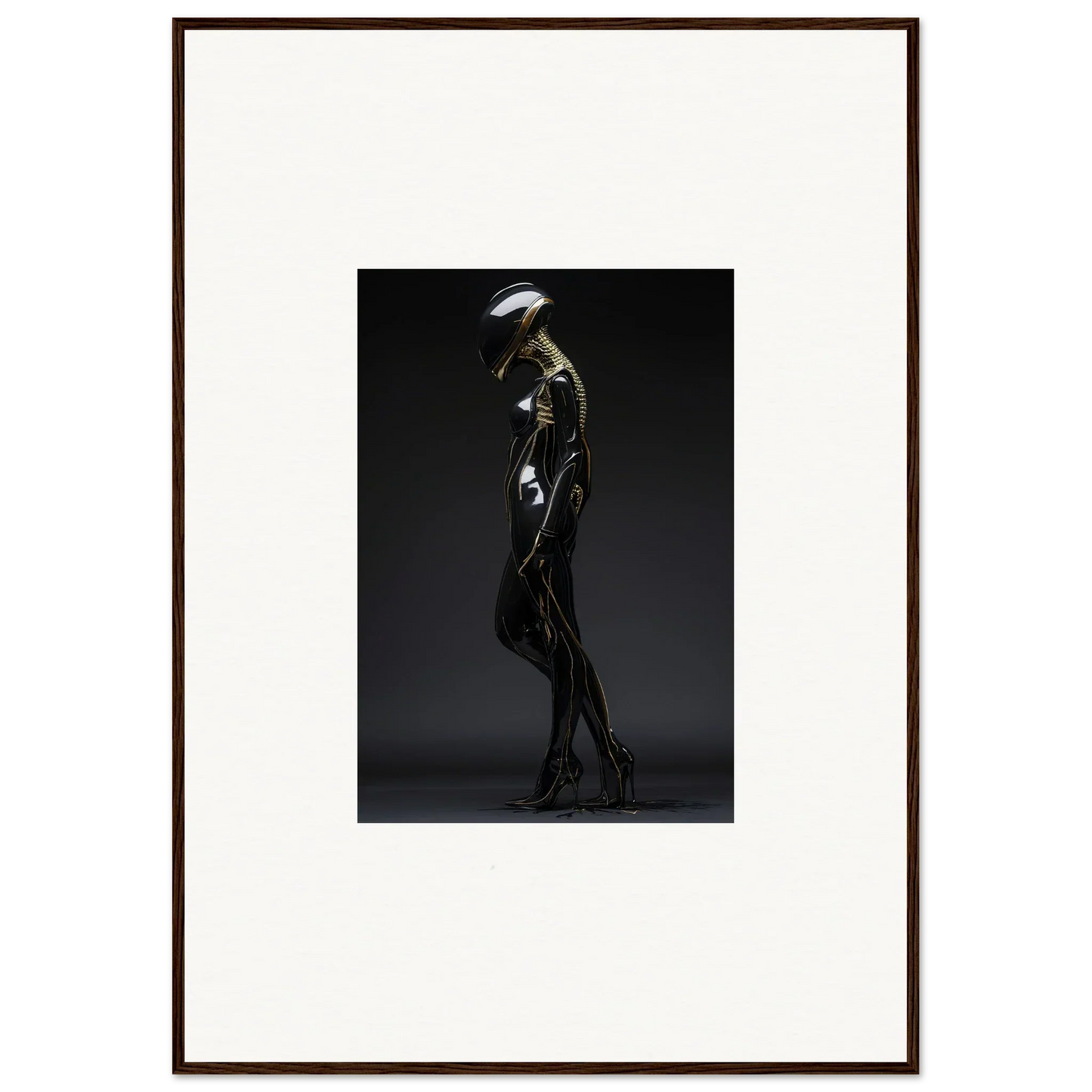Skeletal figure in black outfit and white hat for dimensions elegantly wall art
