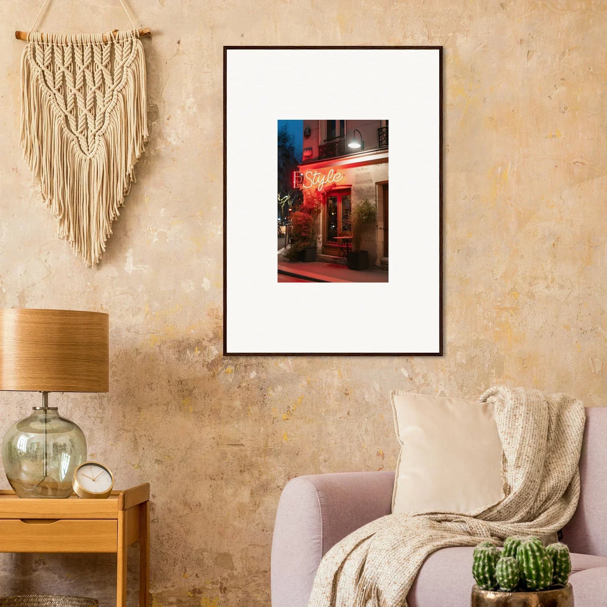Cozy illuminated storefront at night for perfect room decoration and pavement glow vibe