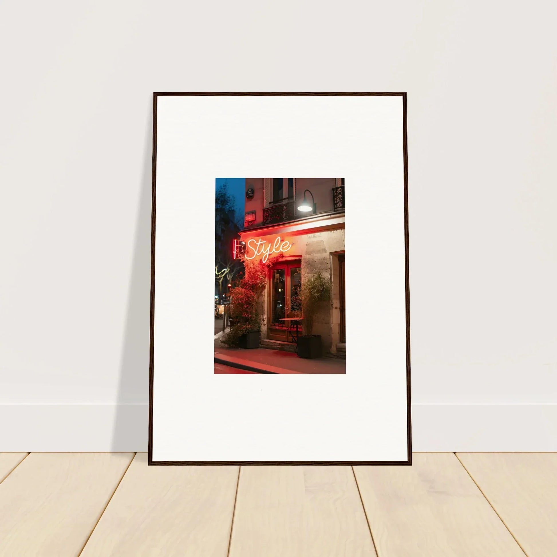 Framed neon Pizza sign adds vibrant room decoration and pavement glow charm at night