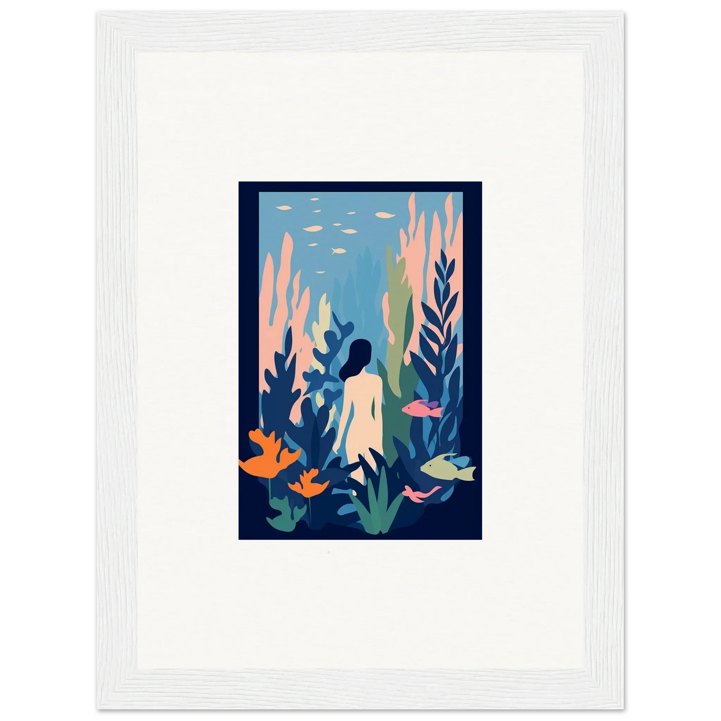 Framed canvas print of Cosmic Kelp Dream with vibrant underwater scene for room decoration