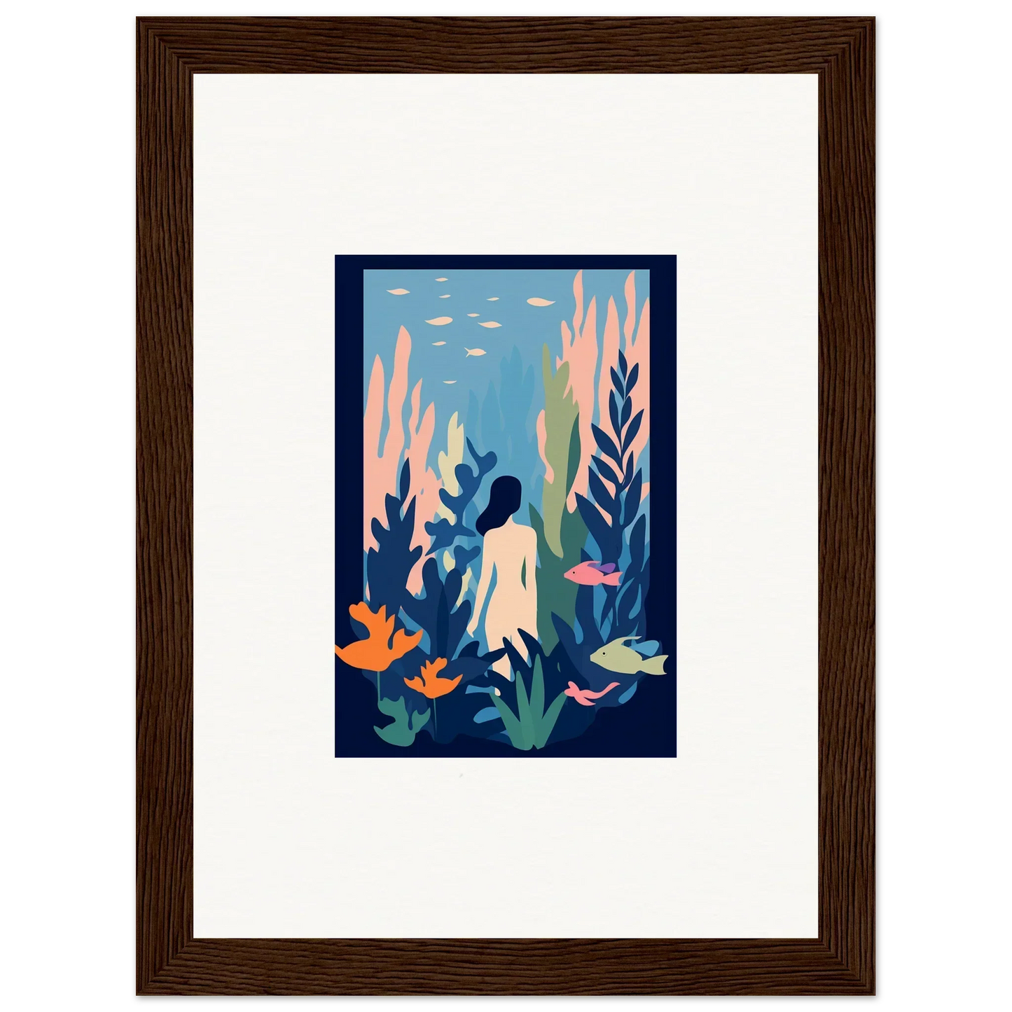 Framed Cosmic Kelp Dream canvas print showcasing vibrant underwater scene for room decoration