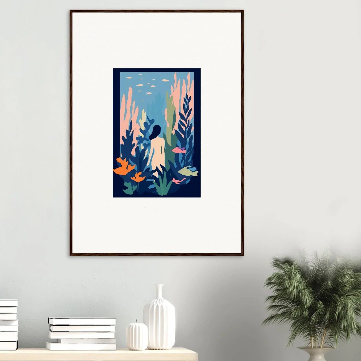 Framed canvas print of Cosmic Kelp Dream featuring a vibrant underwater scene