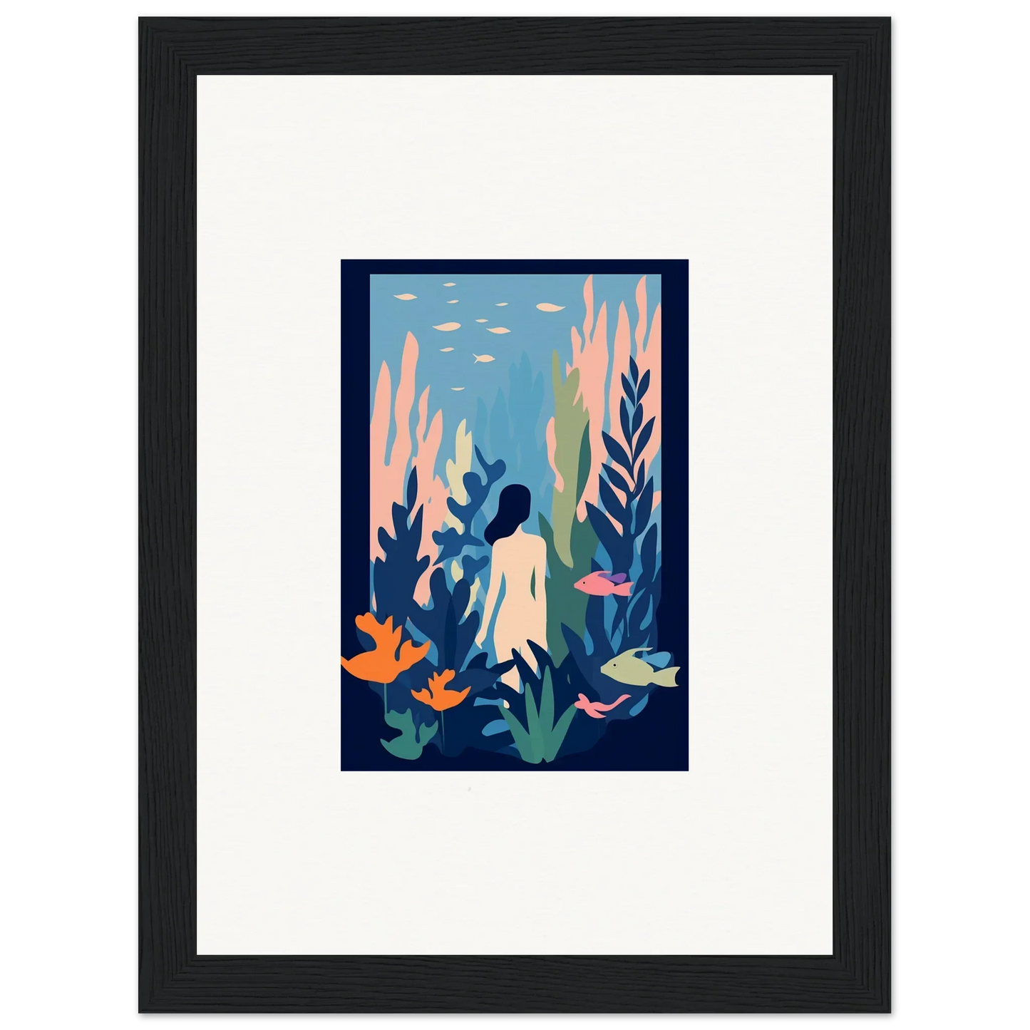 Framed canvas print of Cosmic Kelp Dream with a vibrant underwater scene for room decoration