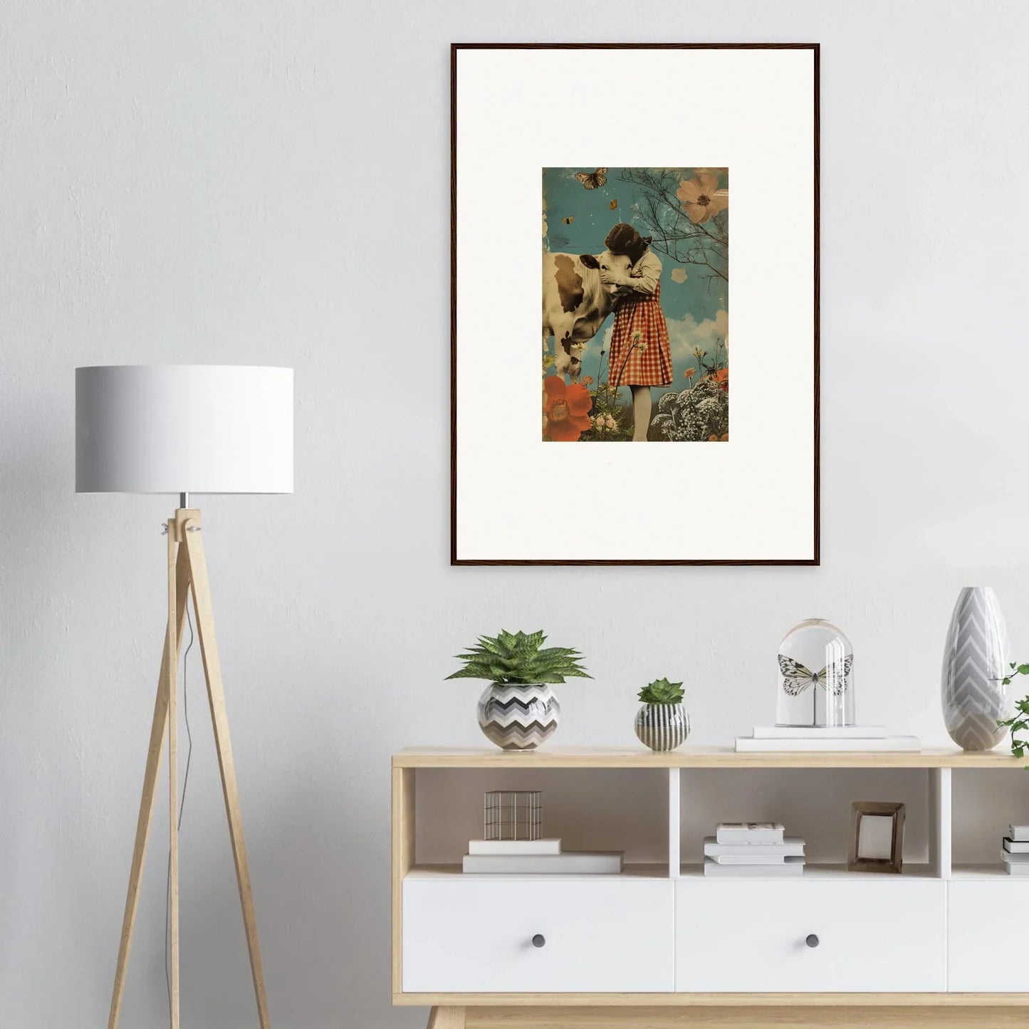 Framed canvas print of a romantic scene, perfect for your Meadow Hymn room decoration