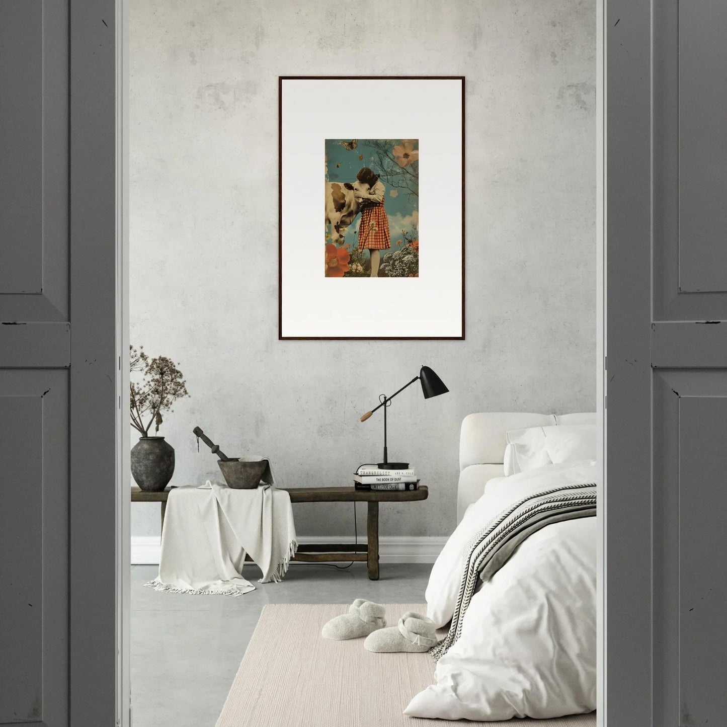 Framed vintage-style artwork of a figure in ornate costume for room decoration, Meadow Hymn canvas print