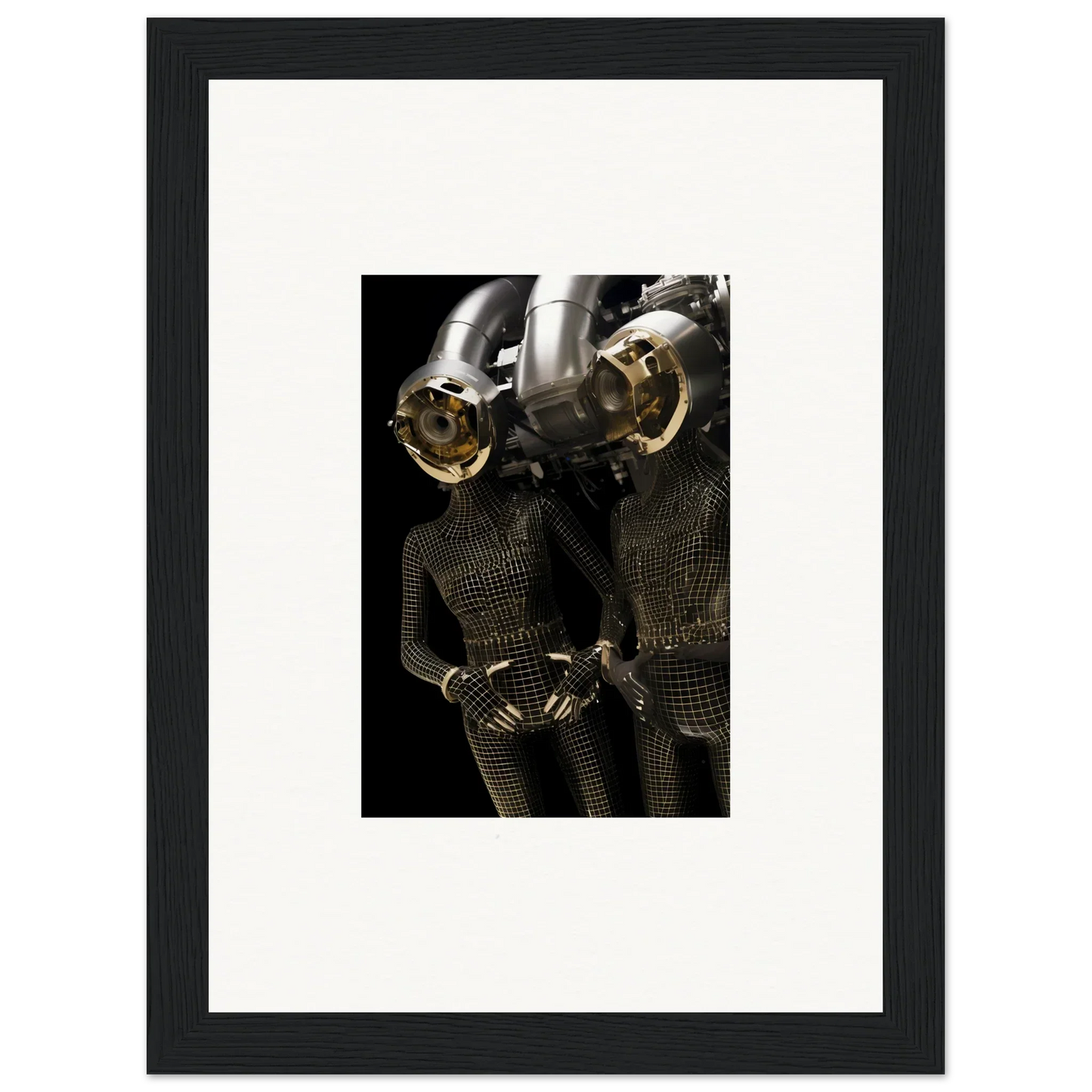 Robotic humanoid figure with metallic head, perfect for synth boundaries room decoration