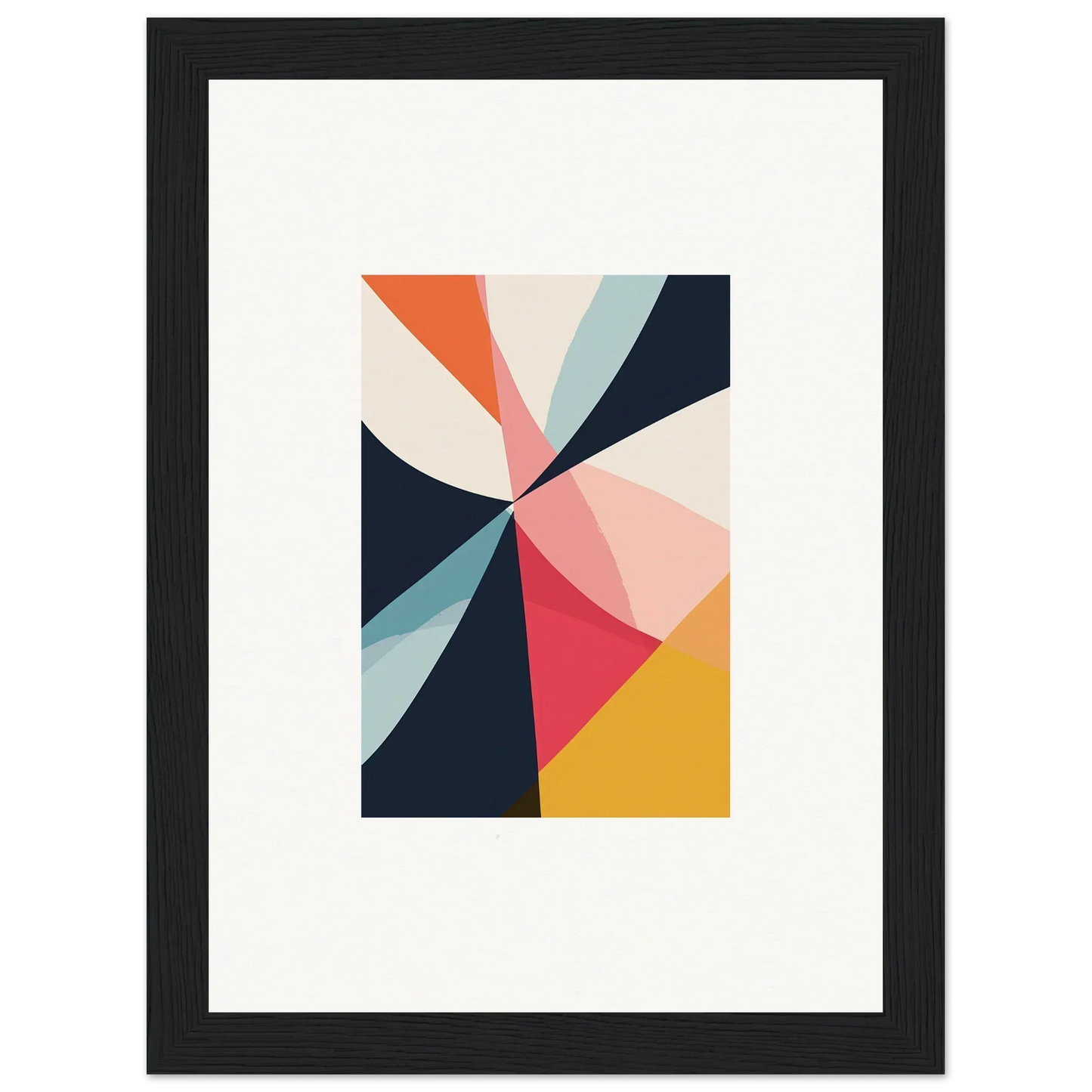 Abstract geometric canvas print of colorful triangular shapes for room decoration