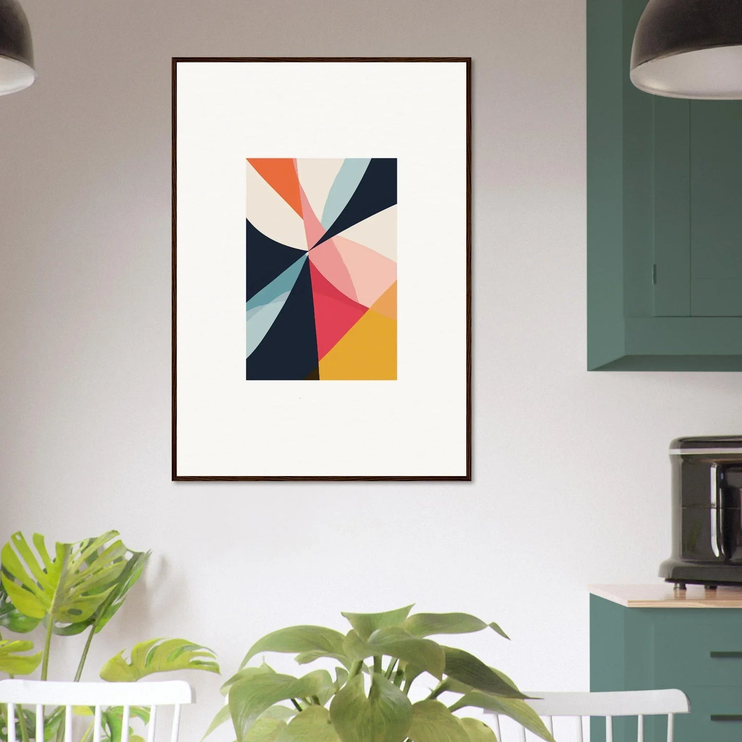 Framed canvas print of Cosmic Tango Explodes art for vibrant room decoration