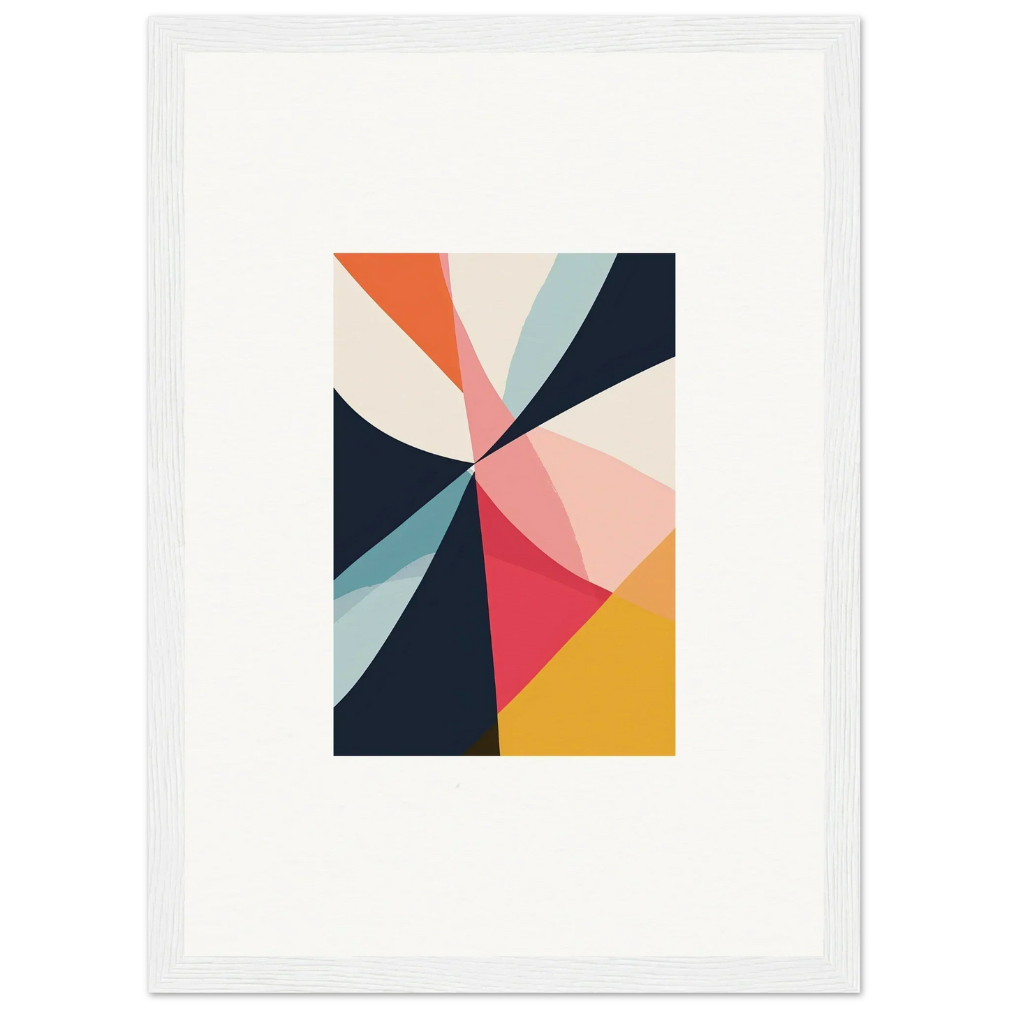 Abstract geometric canvas print with colorful triangular shapes for room decoration