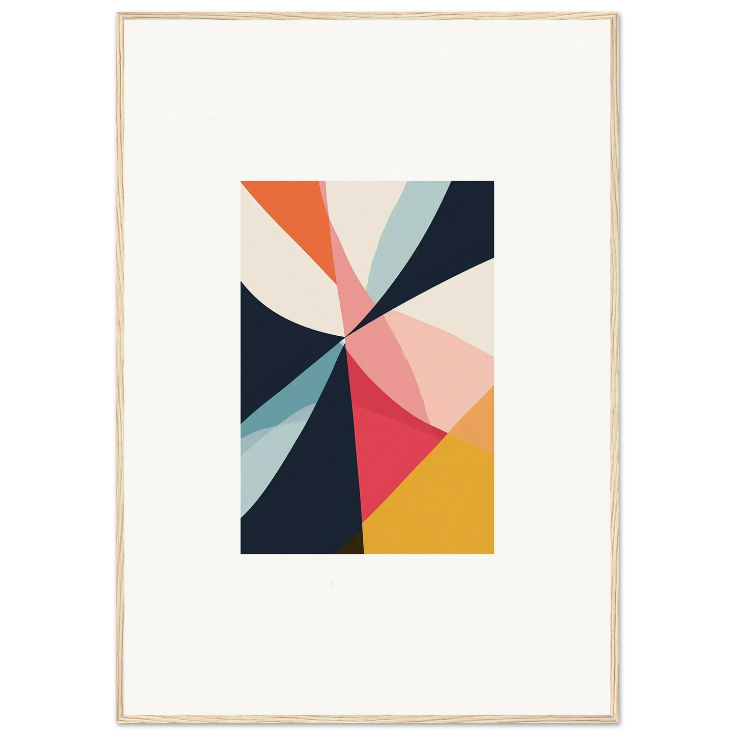 Abstract geometric artwork with colorful triangles for a trendy room decoration canvas print