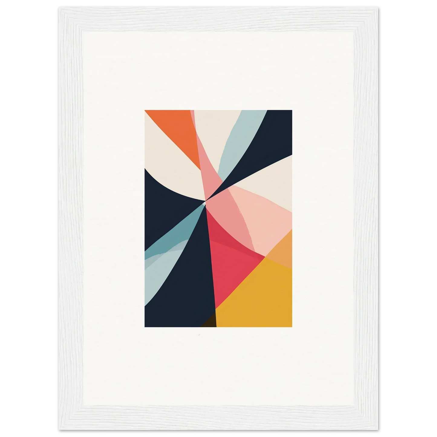 Colorful triangular shapes in Cosmic Tango Explodes canvas print for trendy room decoration