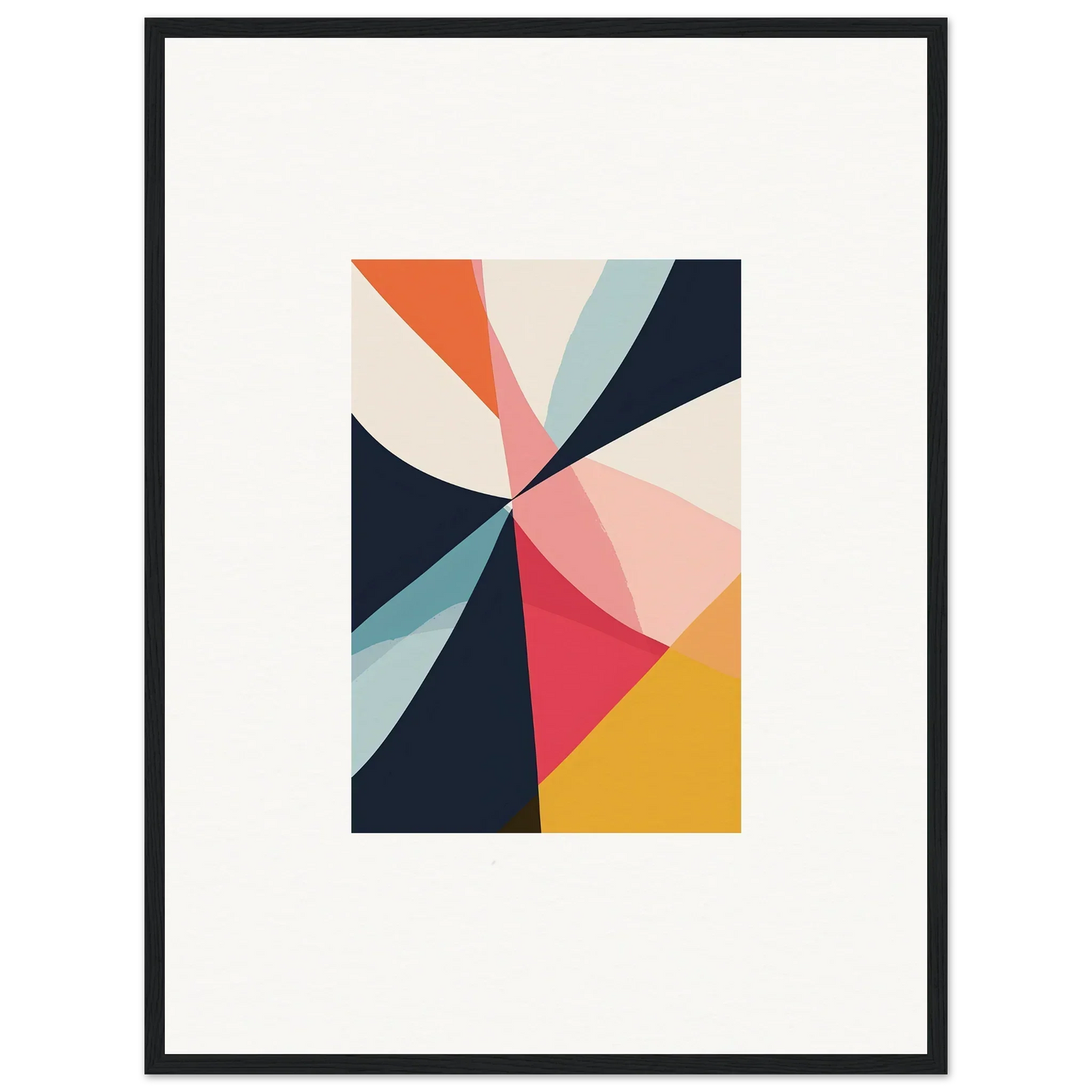 Vibrant triangular shapes in Cosmic Tango Explodes canvas print for stylish room decoration