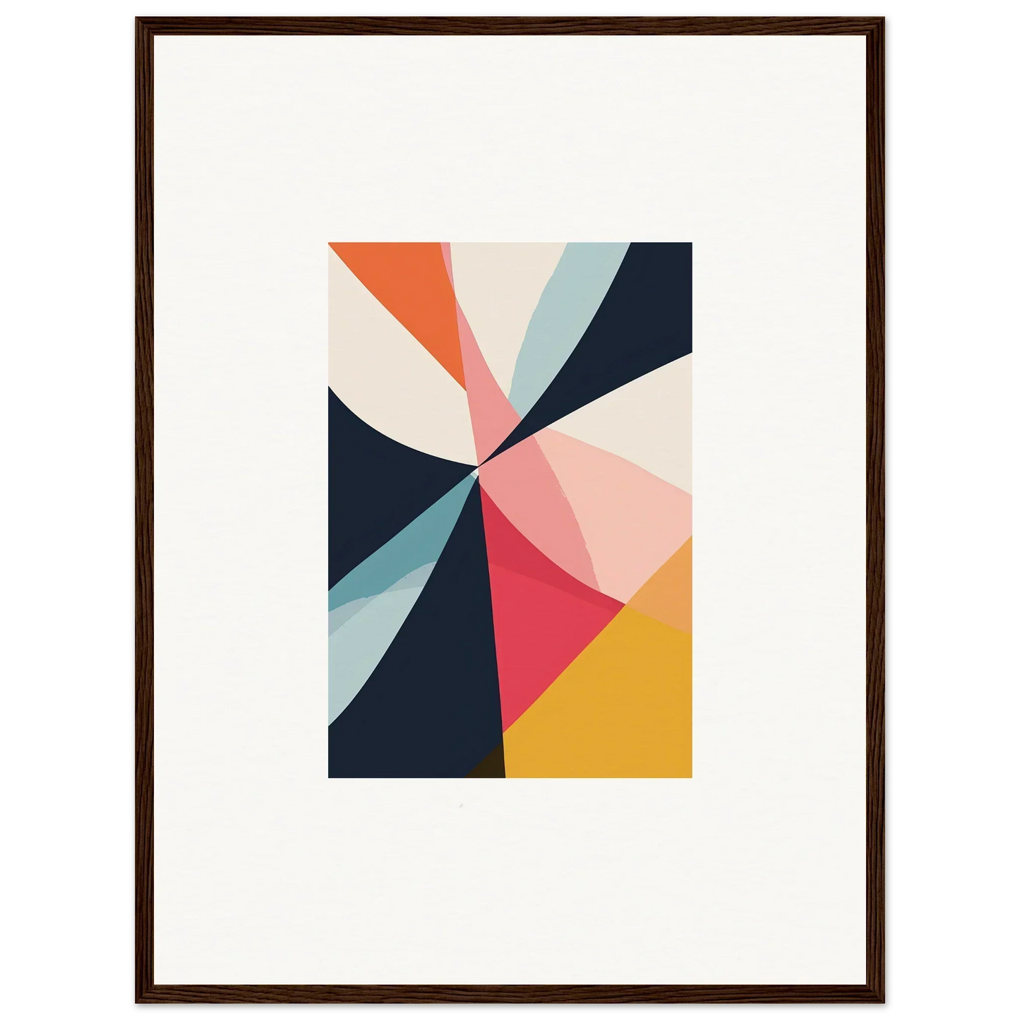 Colorful triangular shapes in an abstract art canvas print for stylish room decoration