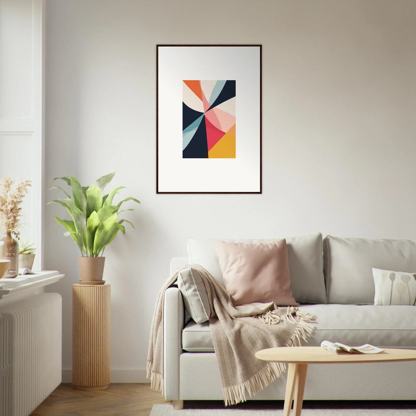 Framed canvas print of abstract geometric art, perfect for your room decoration with Tango Explodes vibes