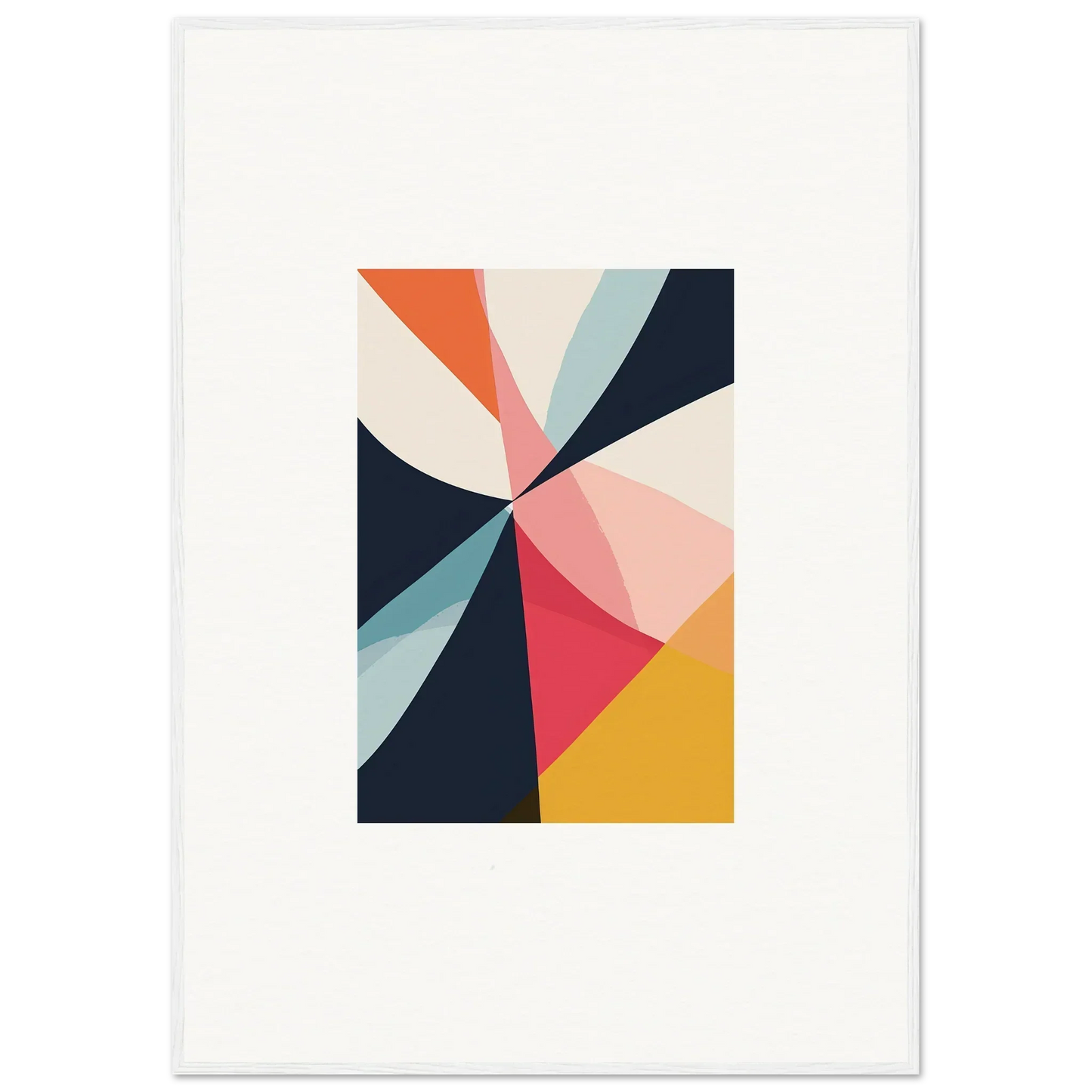 Abstract geometric canvas print of colorful triangles for room decoration, tango explodes vibe